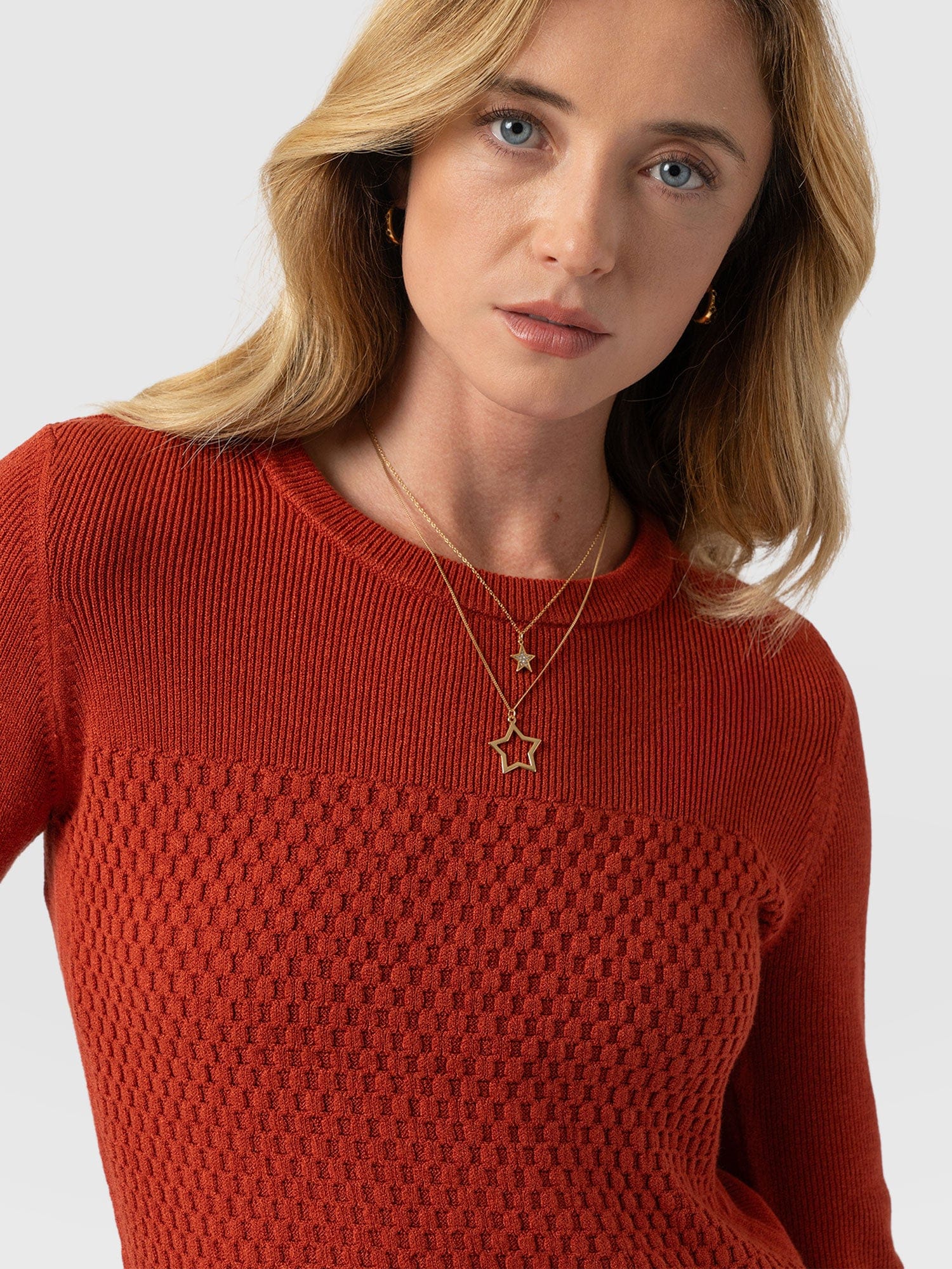 Honeycomb Rib Jumper - Amber - Image 5