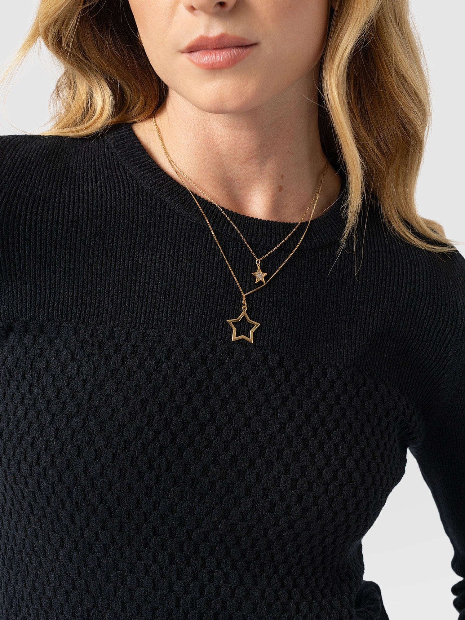 Honeycomb Rib Jumper - Black - Image 5