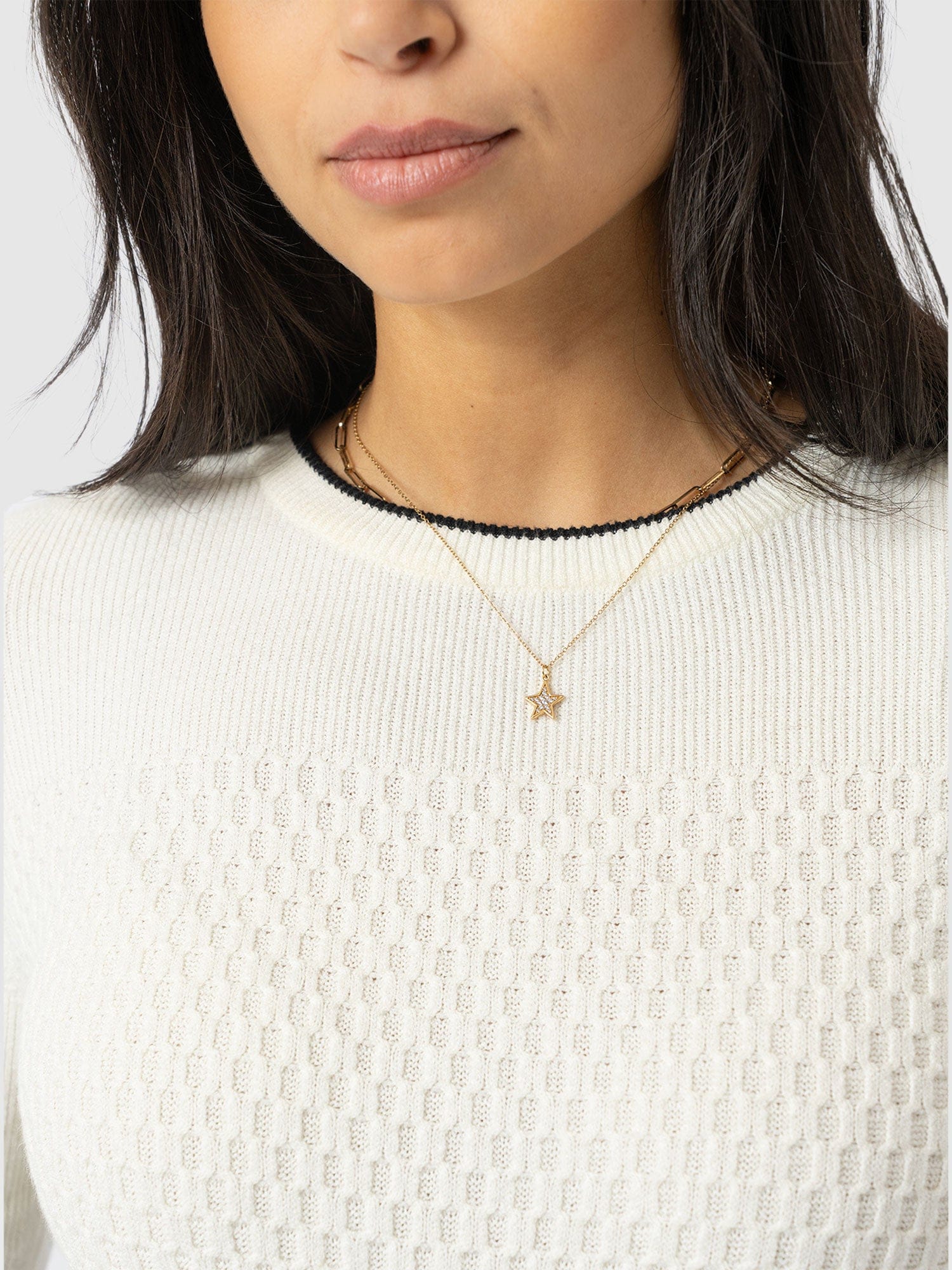 Honeycomb Rib Jumper - Cream - Image 4