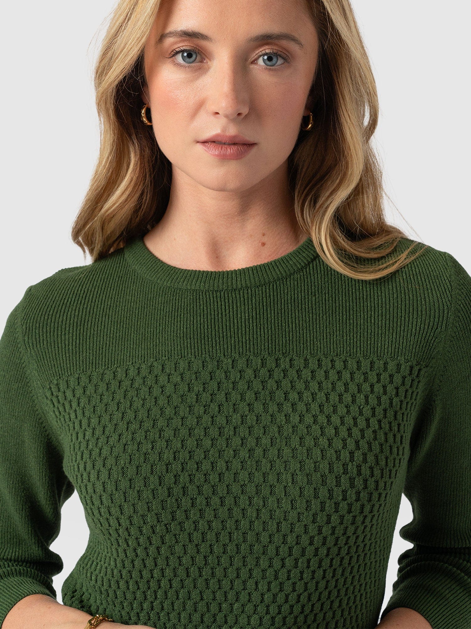 Honeycomb Rib Jumper - Green - Image 4