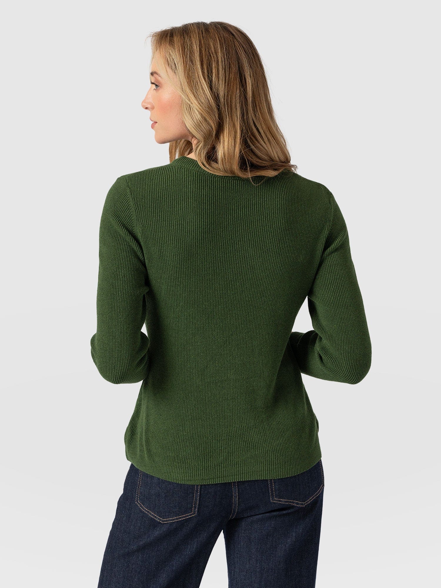 Honeycomb Rib Jumper - Green - Image 6