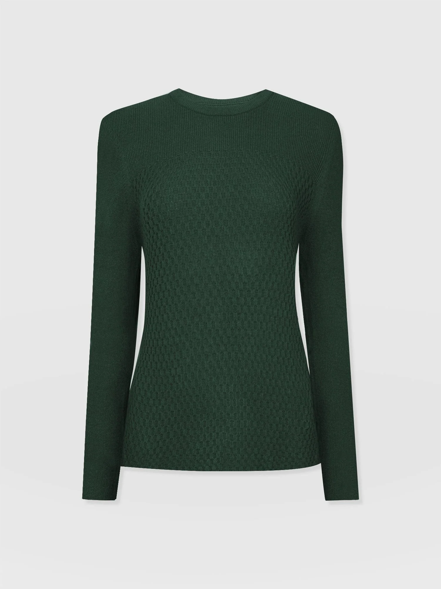 Honeycomb Rib Jumper - Green - Image 7
