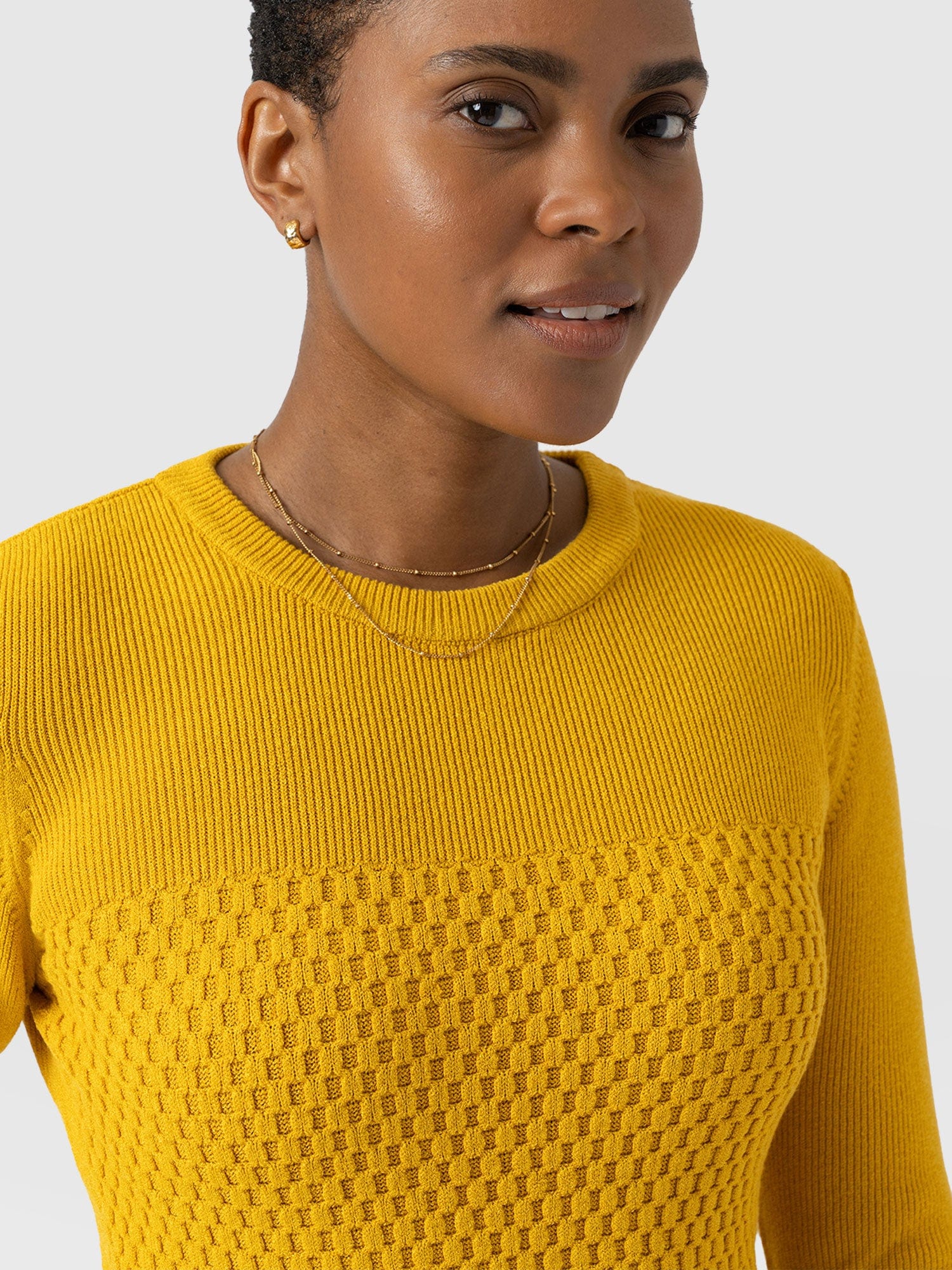 Honeycomb Rib Jumper - Yellow - Image 4