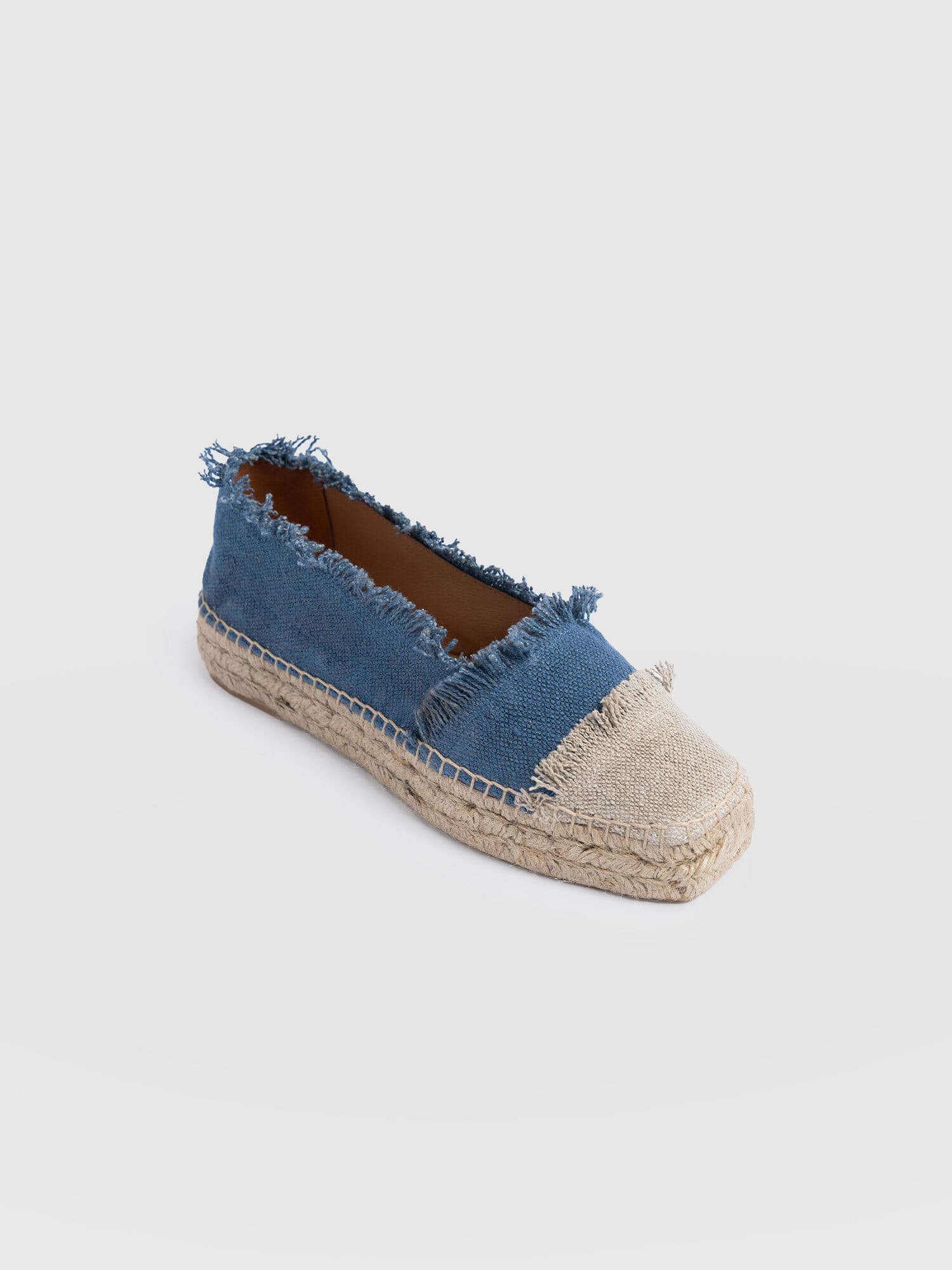 Ivy Frayed Espadrille Pumps - Blue - Image 3