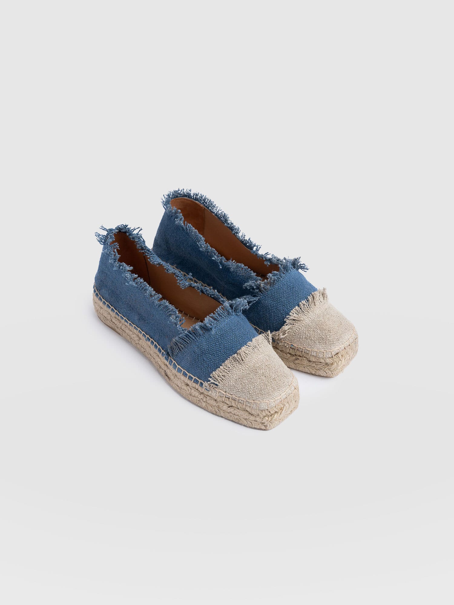 Ivy Frayed Espadrille Pumps - Blue - Image 4