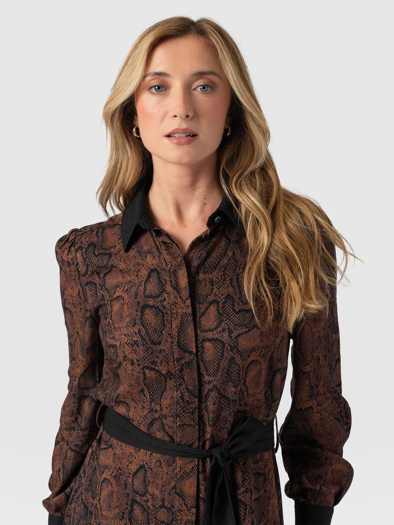 Jacqueline Shirt Dress - Brown Snake - Image 3