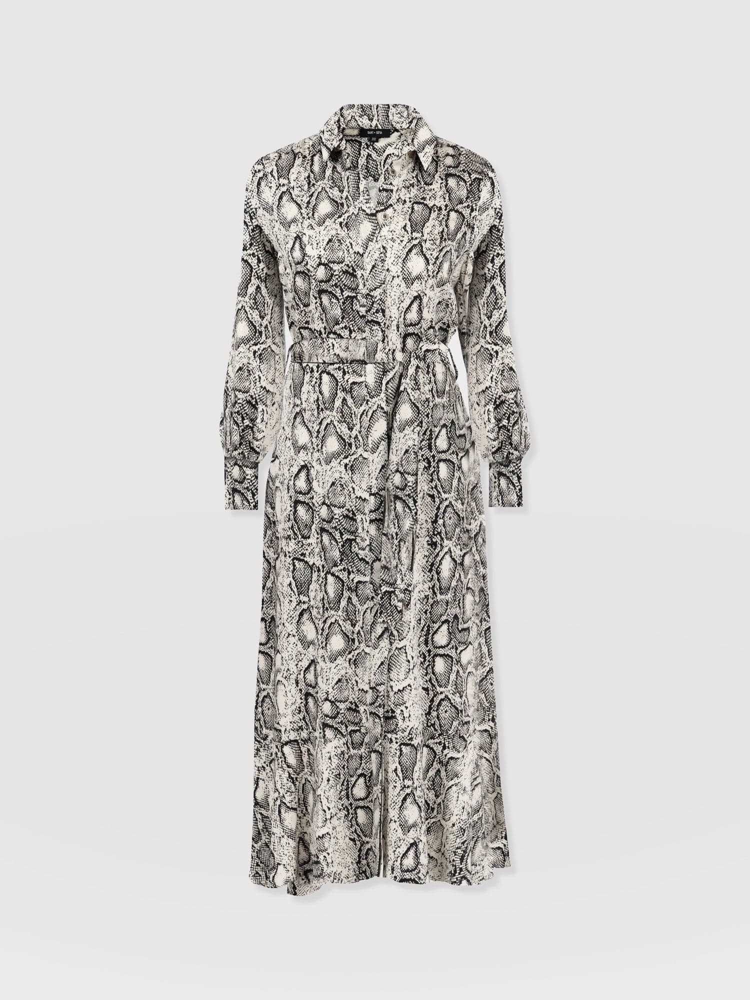 Jacqueline Shirt Dress - Cream Snake - Image 7