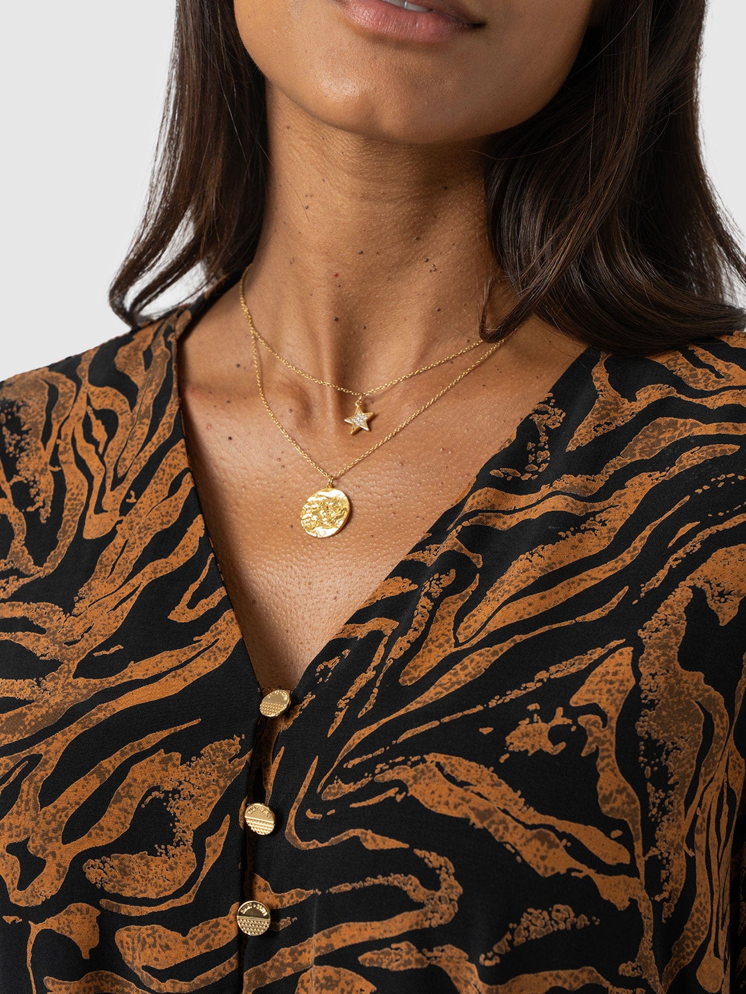 Joselyn V Neck Blouse - Brown Zebra - Image 3