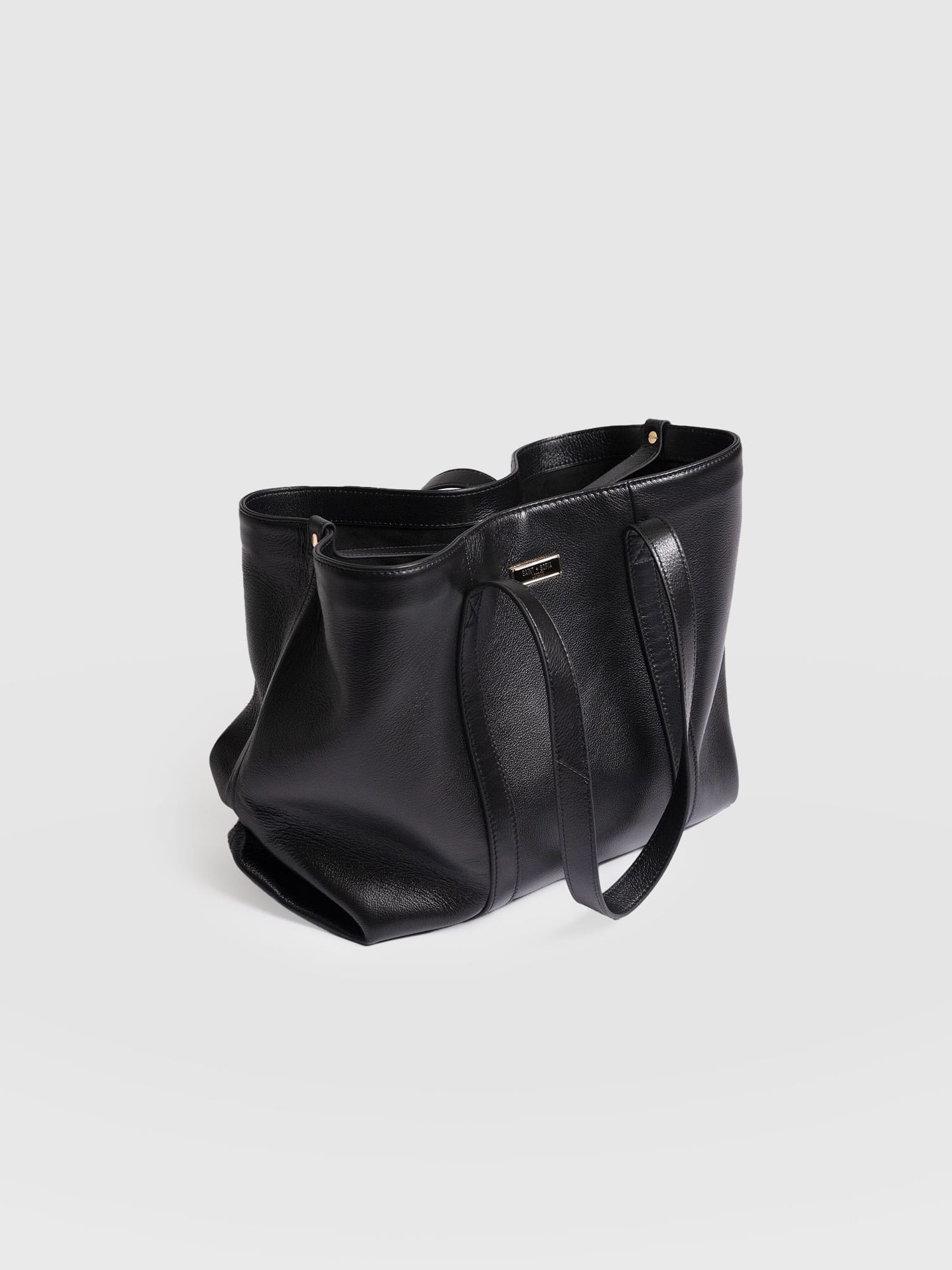 Kara Shopper Bag - Black Leather - Image 3