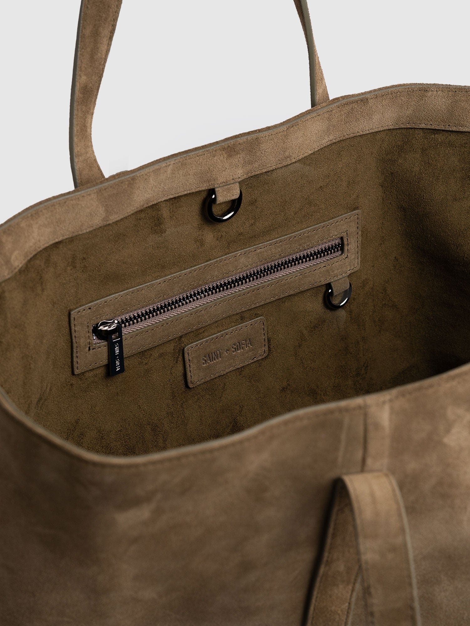Kara Shopper Bag - Khaki Suede - Image 4