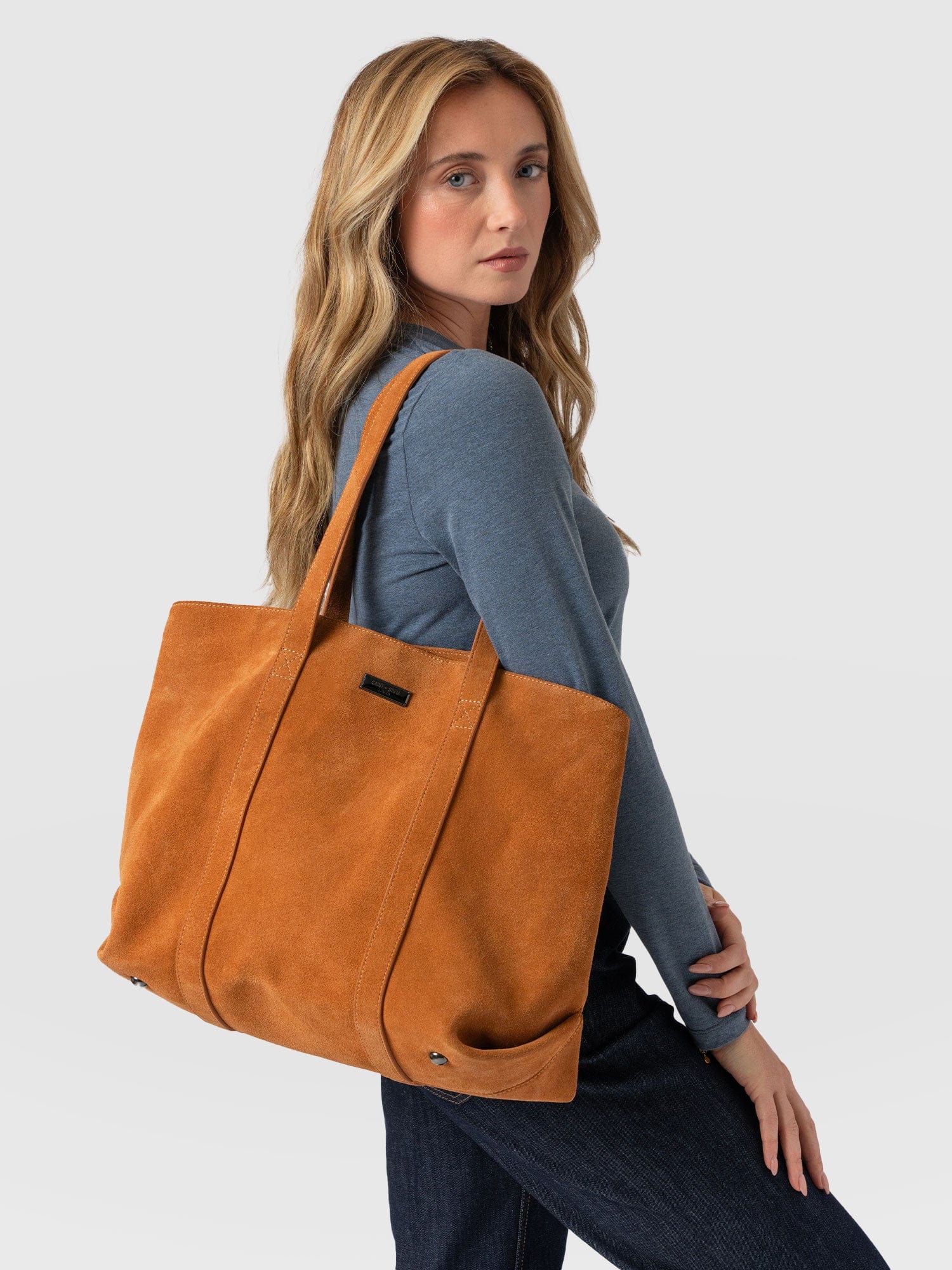 Kara Shopper Bag - Tan Suede - Image 6