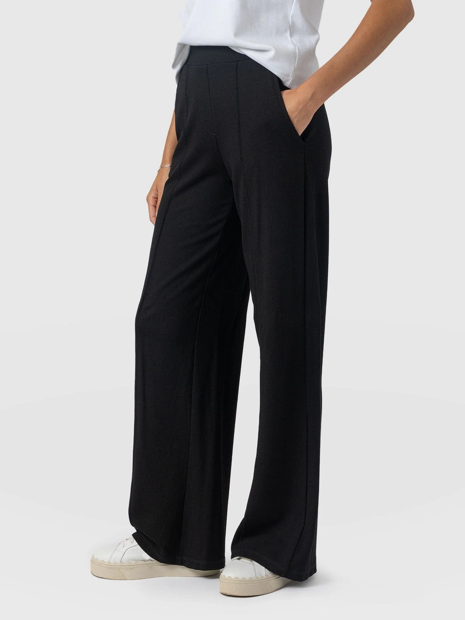Keller Wide Leg Pant - Black - Image 4