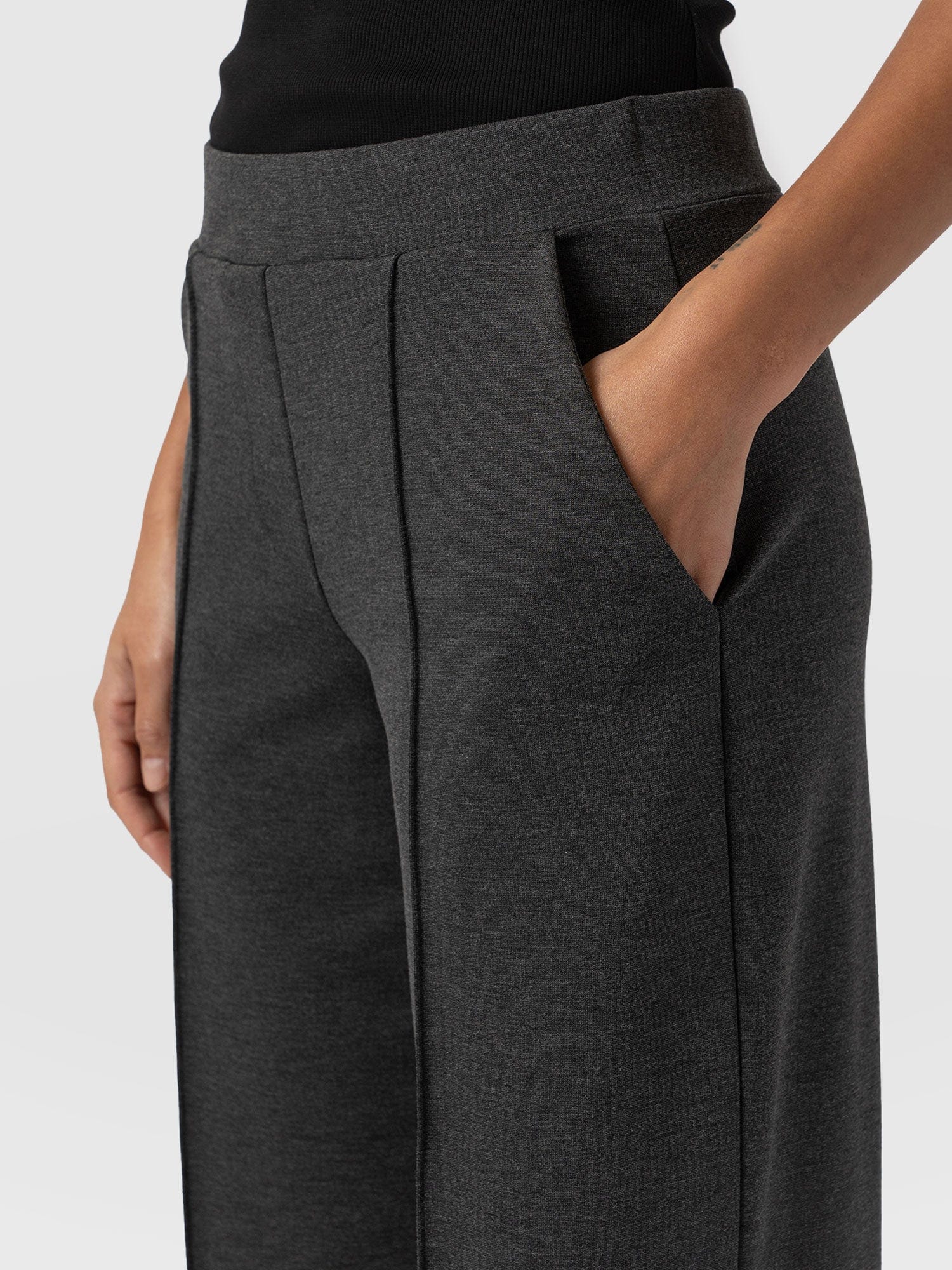 Keller Wide Leg Pant - Charcoal - Image 4