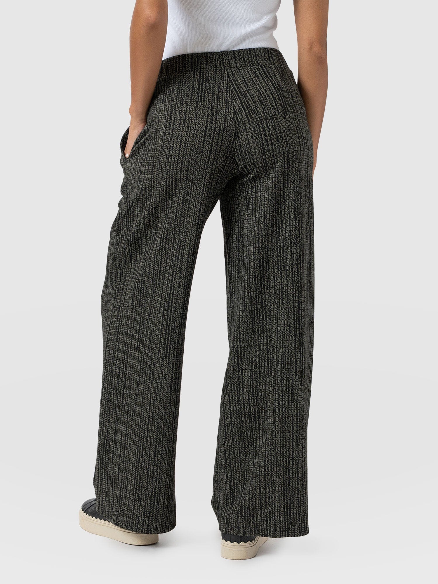 Keller Wide Leg Pant - Green Texture - Image 6