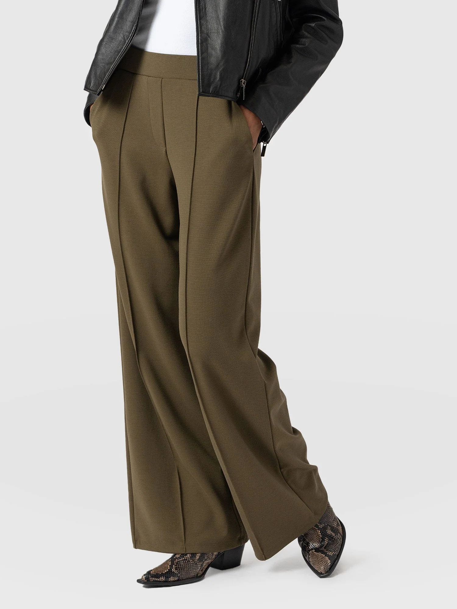 Keller Wide Leg Pant - Khaki - Image 4