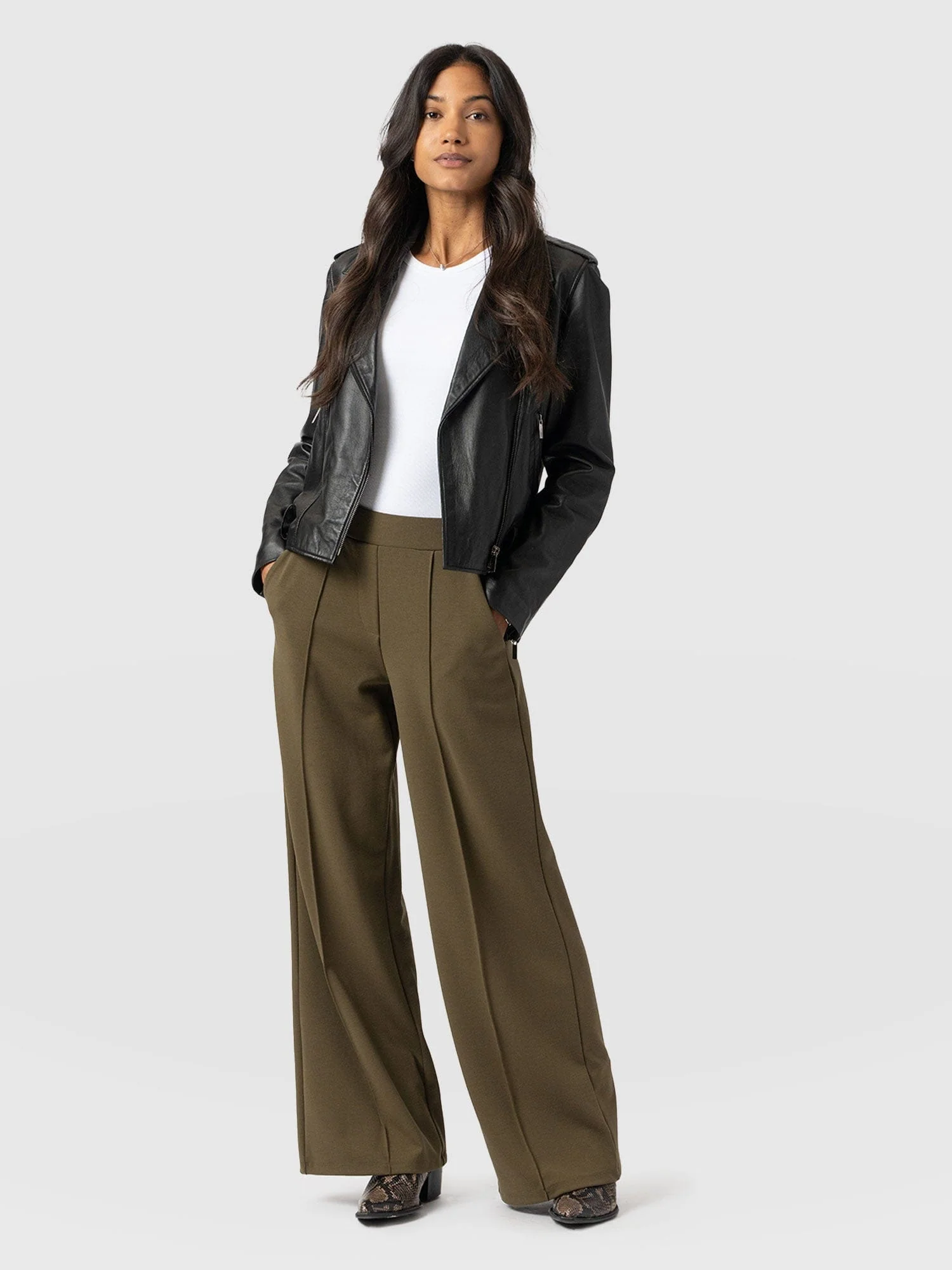 Keller Wide Leg Pant - Khaki - Image 5