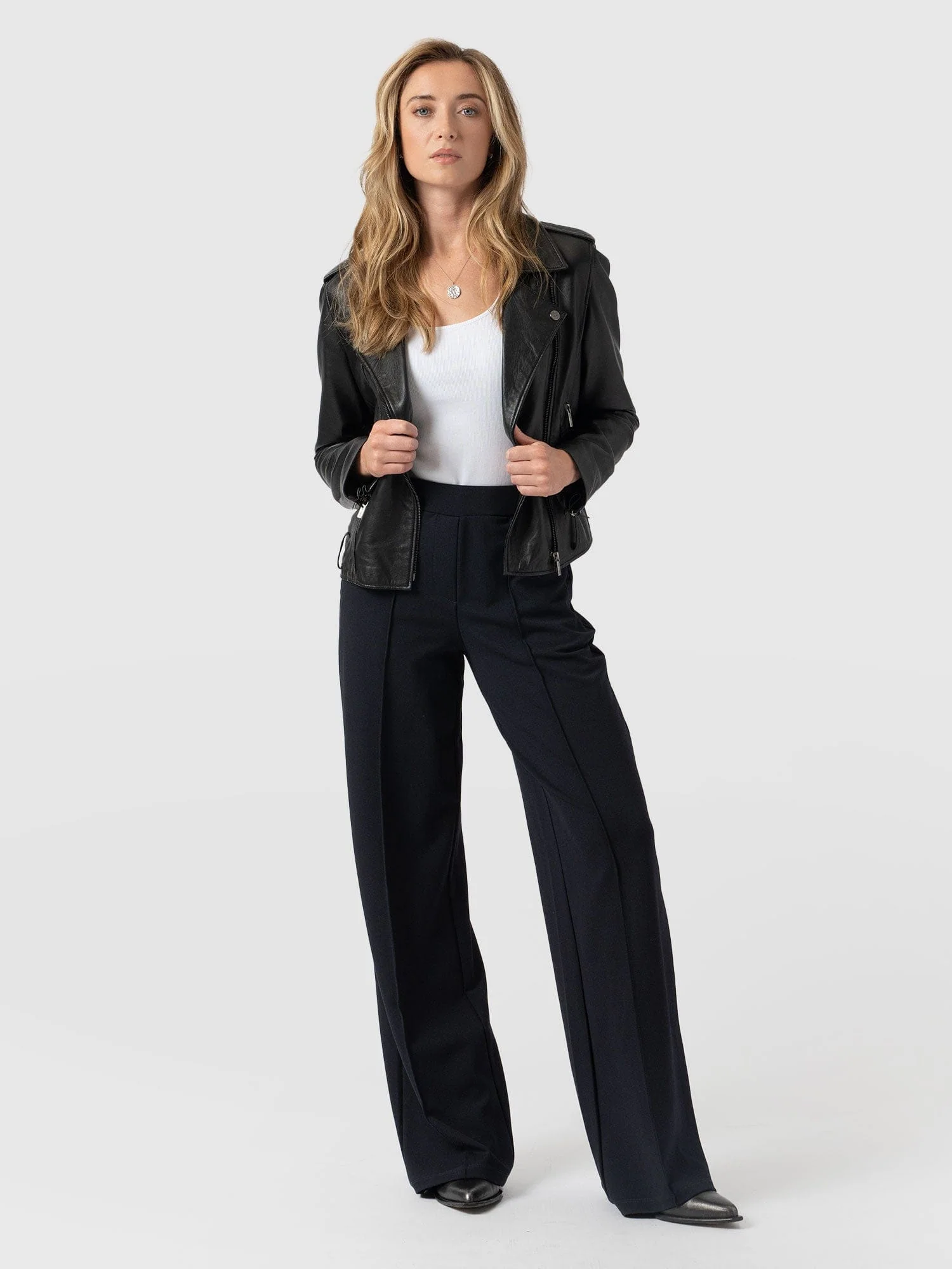 Keller Wide Leg Pant - Navy - Image 3