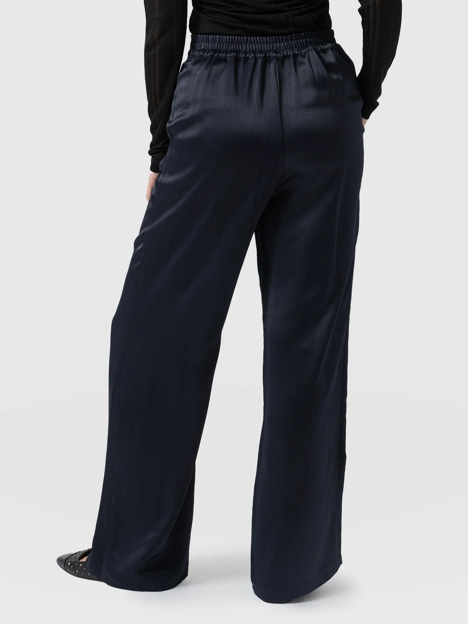 Langley Wide Leg Pant - Navy - Image 6