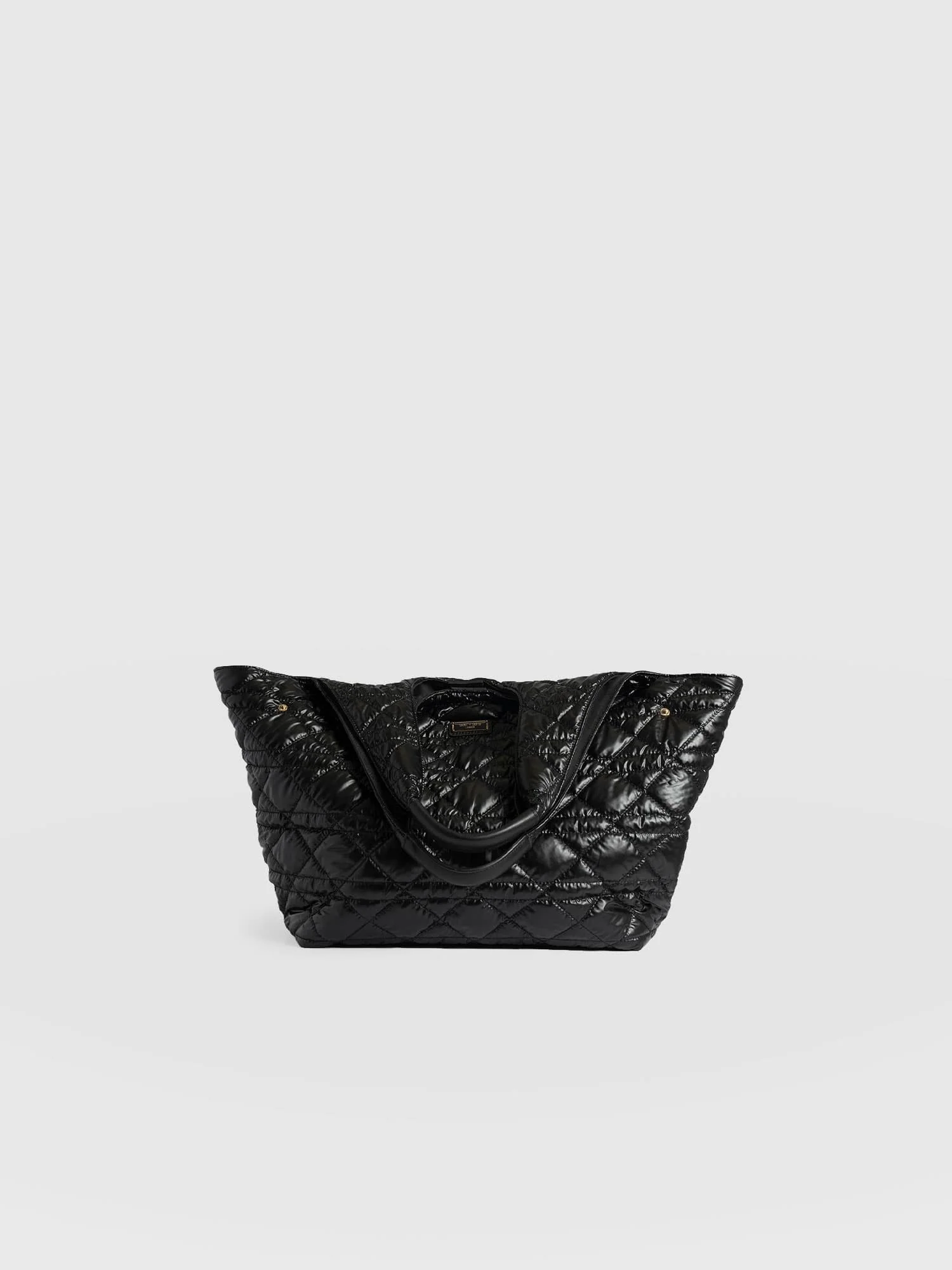 Large Stella Quilted Shoulder Tote Bag - Black - Image 3