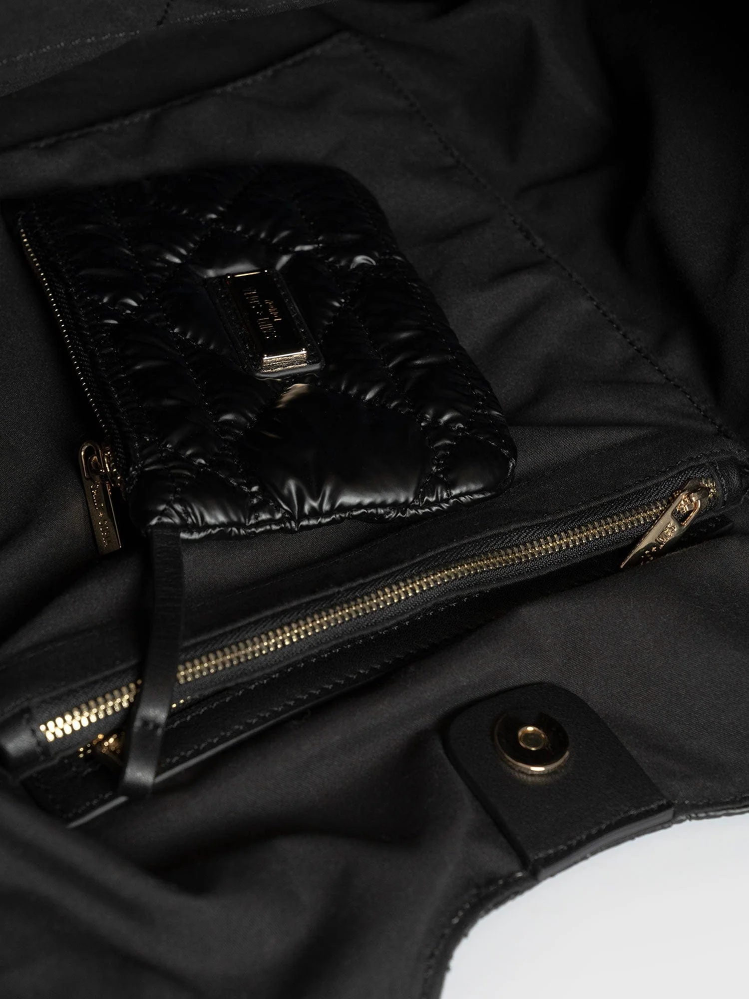 Large Stella Quilted Shoulder Tote Bag - Black - Image 4