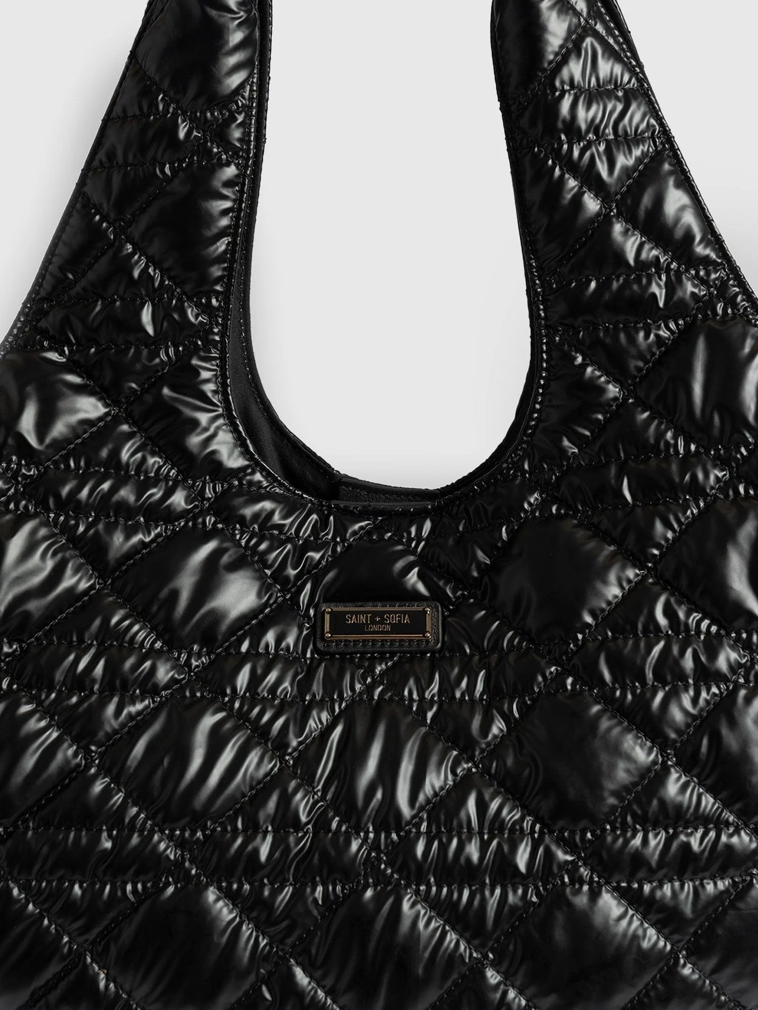 Large Stella Quilted Shoulder Tote Bag - Black - Image 5