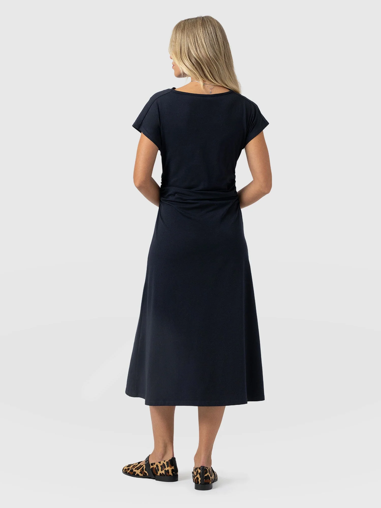 Laurie Cowl Neck Dress - Navy - Image 6