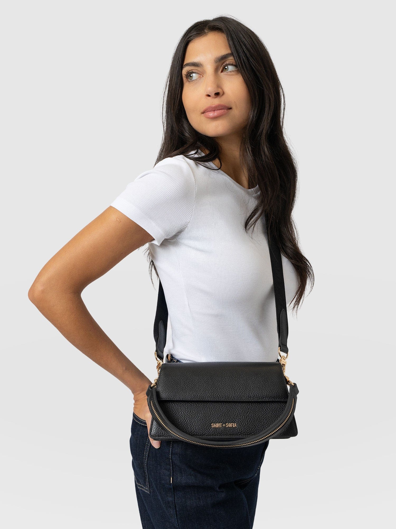 Lennox Half Flap Bag - Black - Image 6