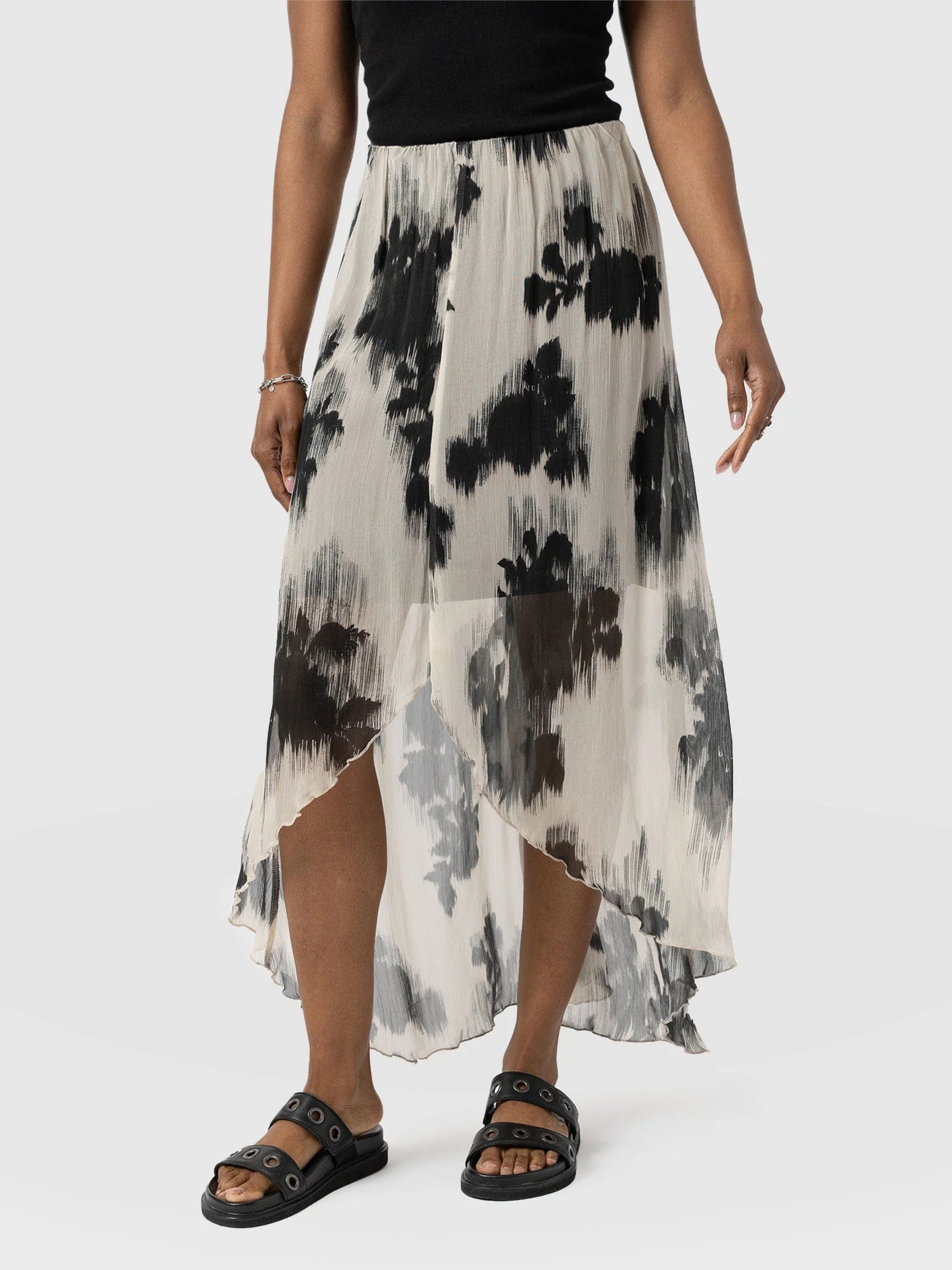 Lexi High Low Skirt - White Fade Floral - Image 4
