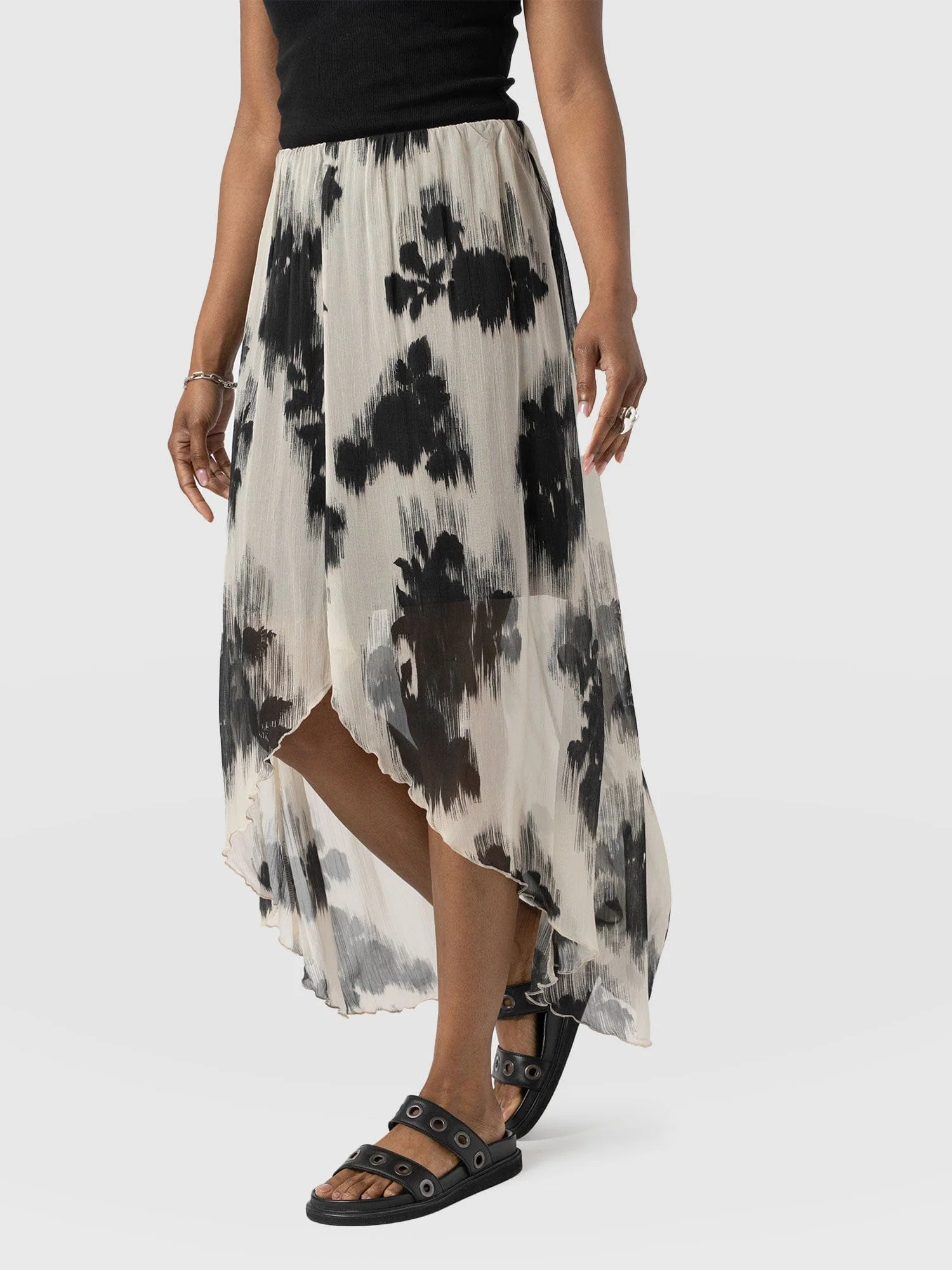 Lexi High Low Skirt - White Fade Floral - Image 5