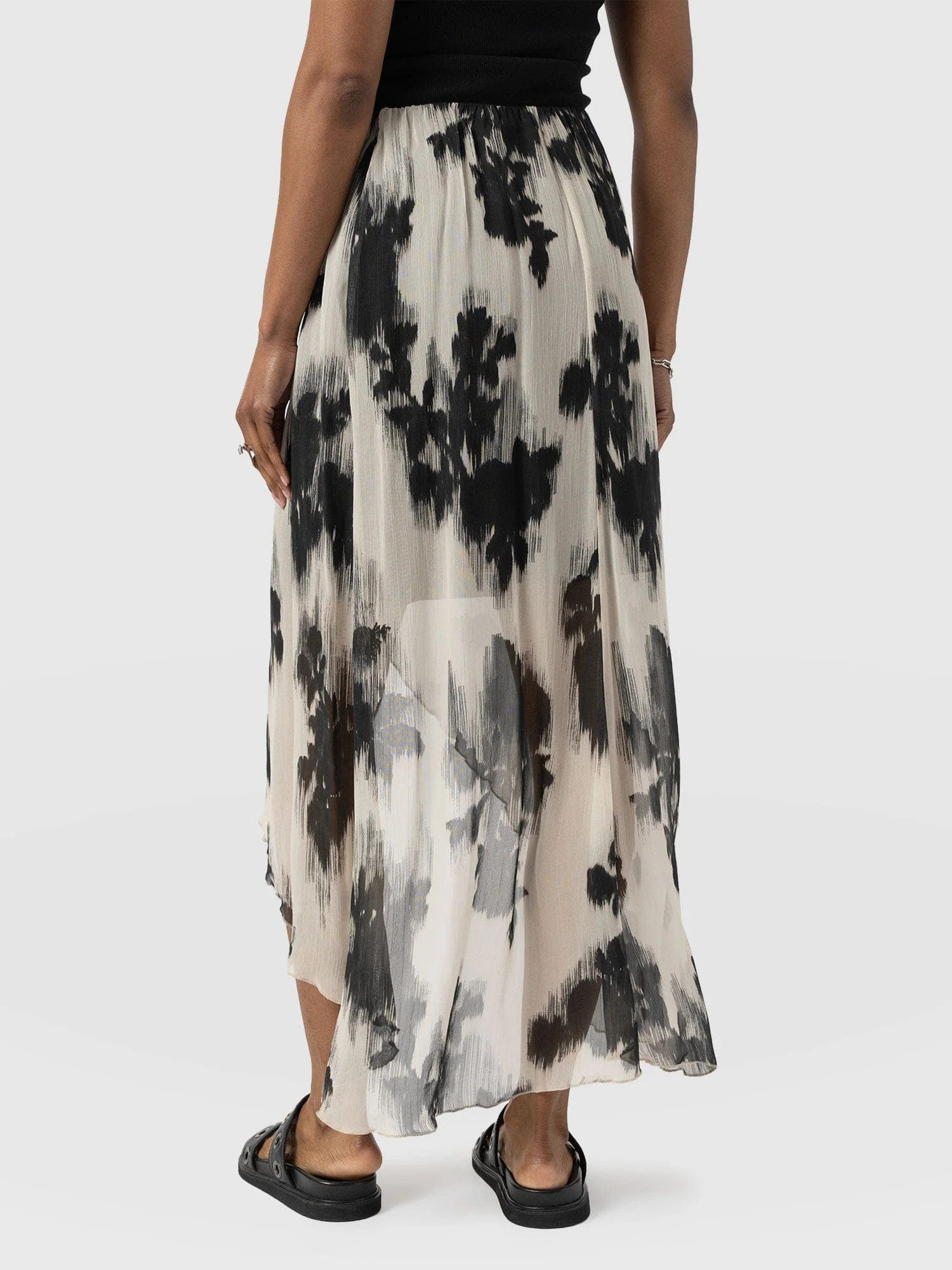 Lexi High Low Skirt - White Fade Floral - Image 6