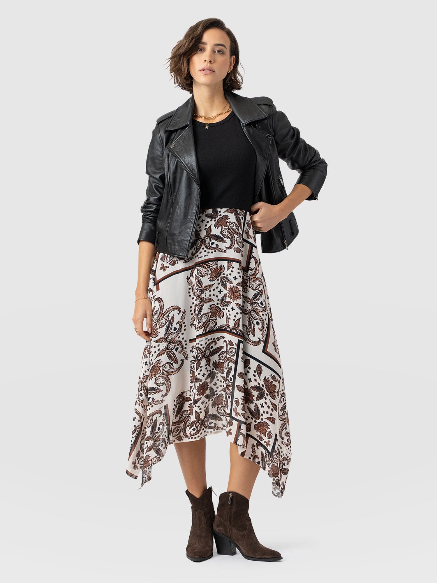 Lila Hanky Hem Dress - Cream Paisley - Image 3