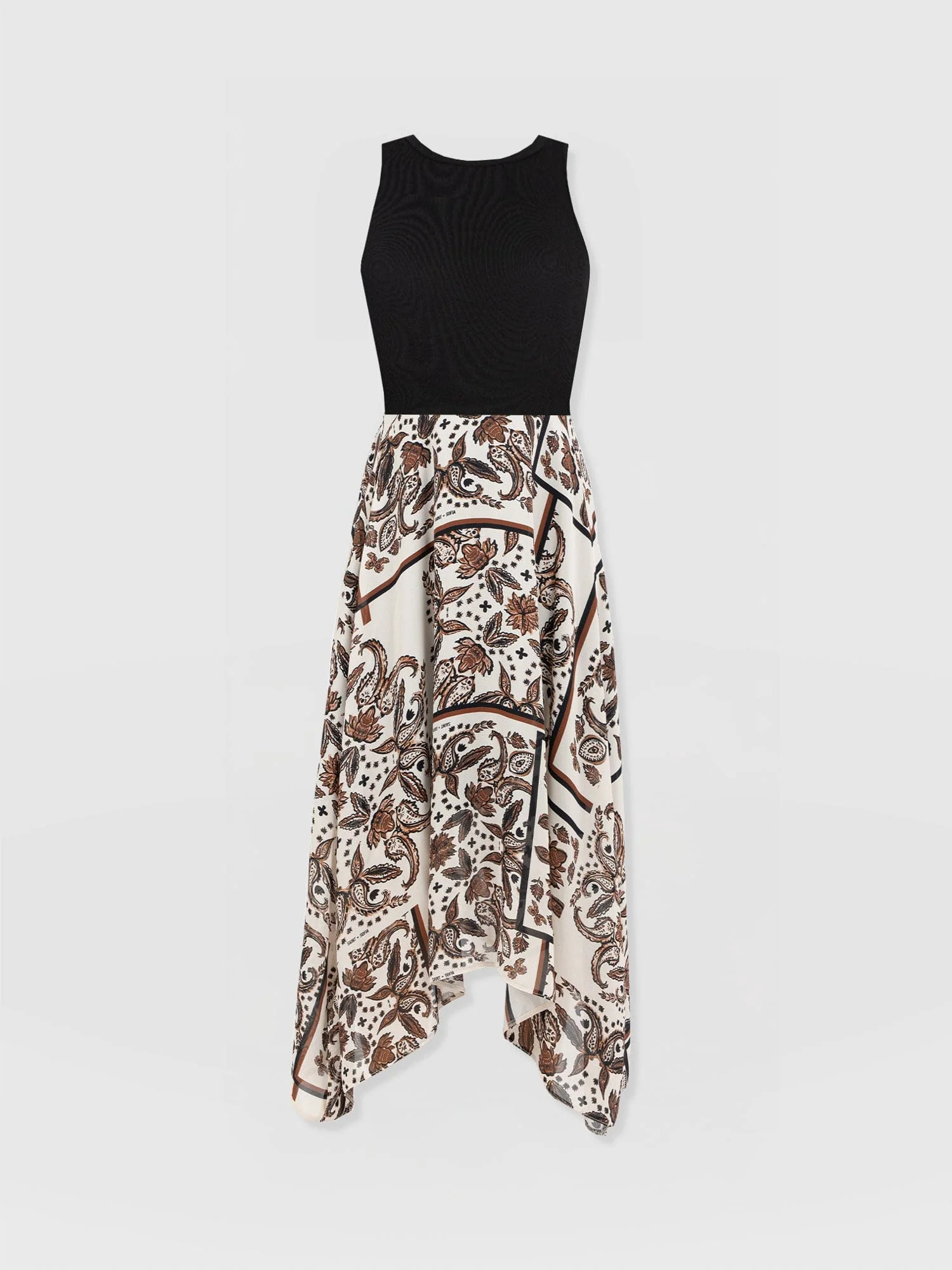 Lila Hanky Hem Dress - Cream Paisley - Image 7