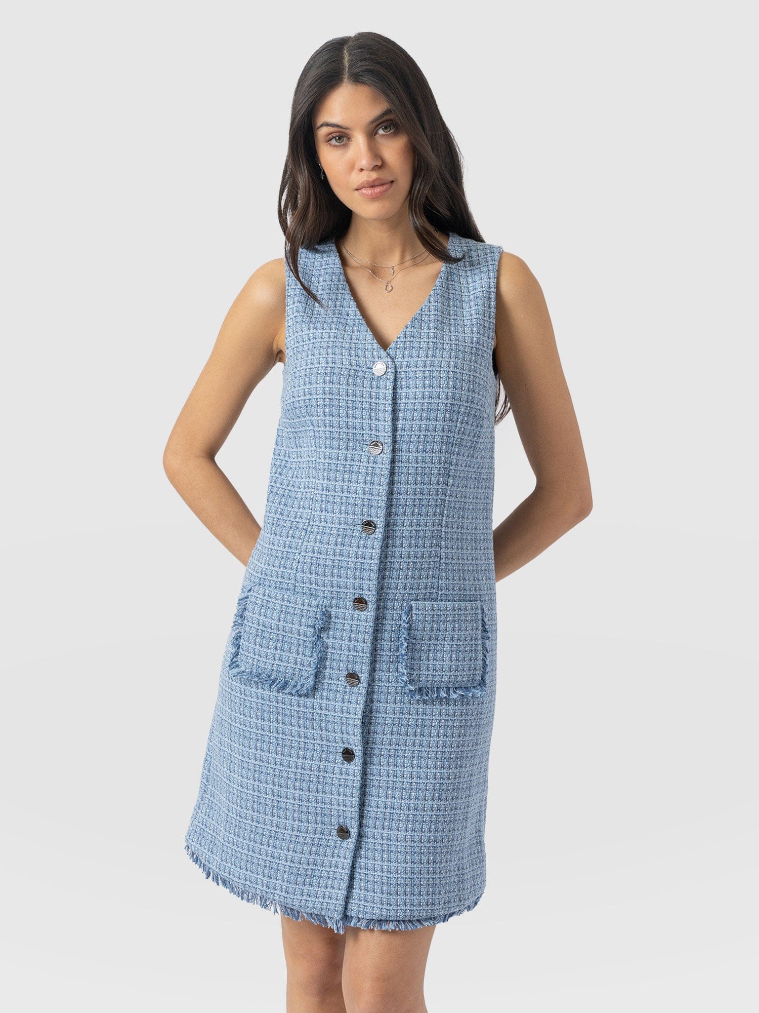 Luther Mini Dress - Pale Blue - Image 3
