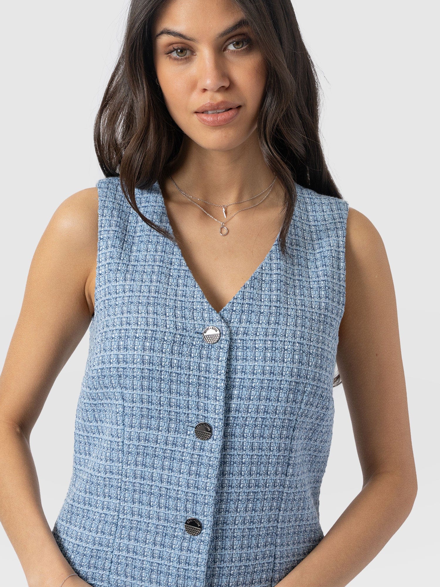 Luther Mini Dress - Pale Blue - Image 4