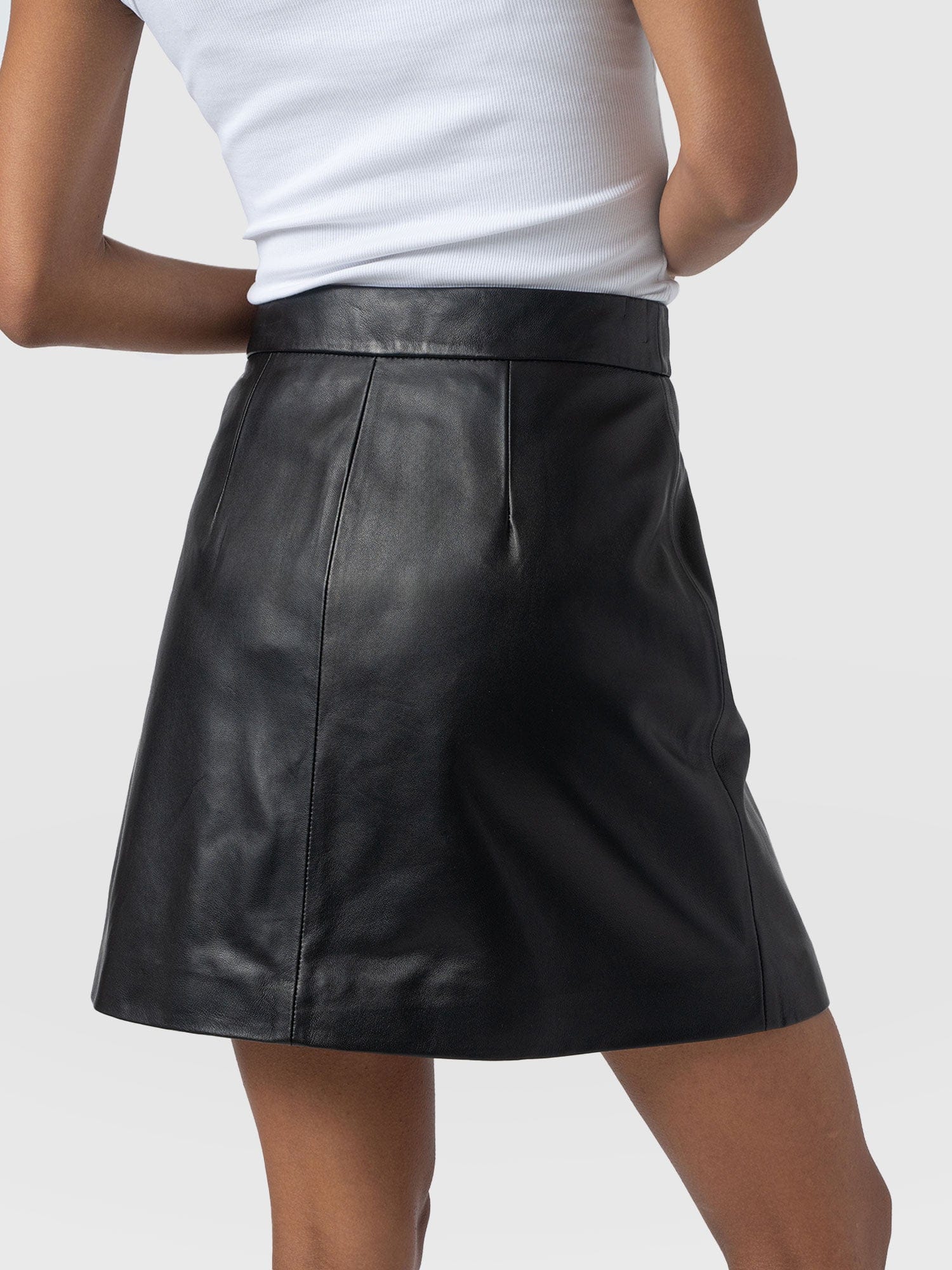 Luther Leather Mini Skirt - Black - Image 6