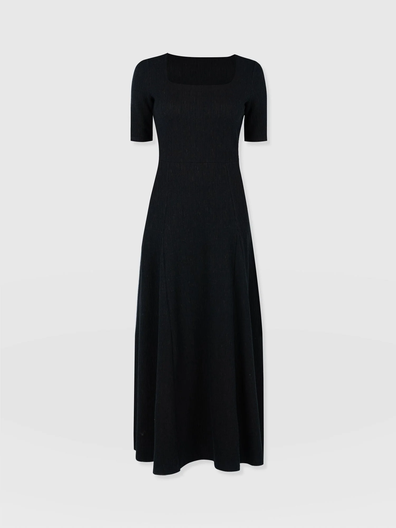 Akia Short Sleeve Dress - Black Textured - Image 7