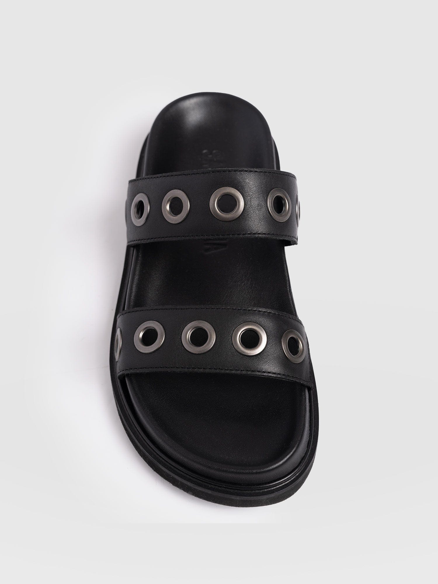 Madison Eyelet Slides - Black - Image 5