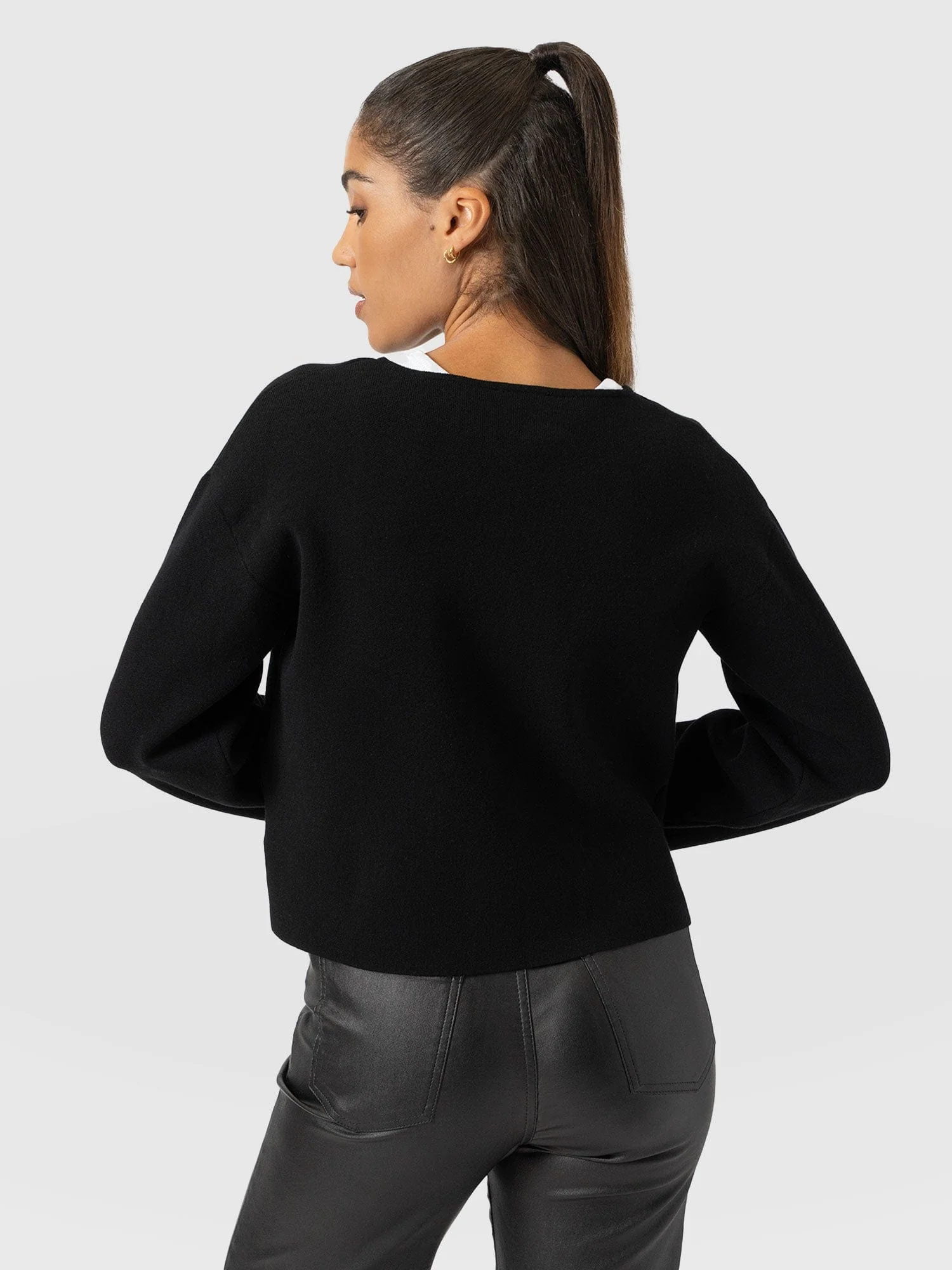 Maeva Knit Jacket - Black - Image 6