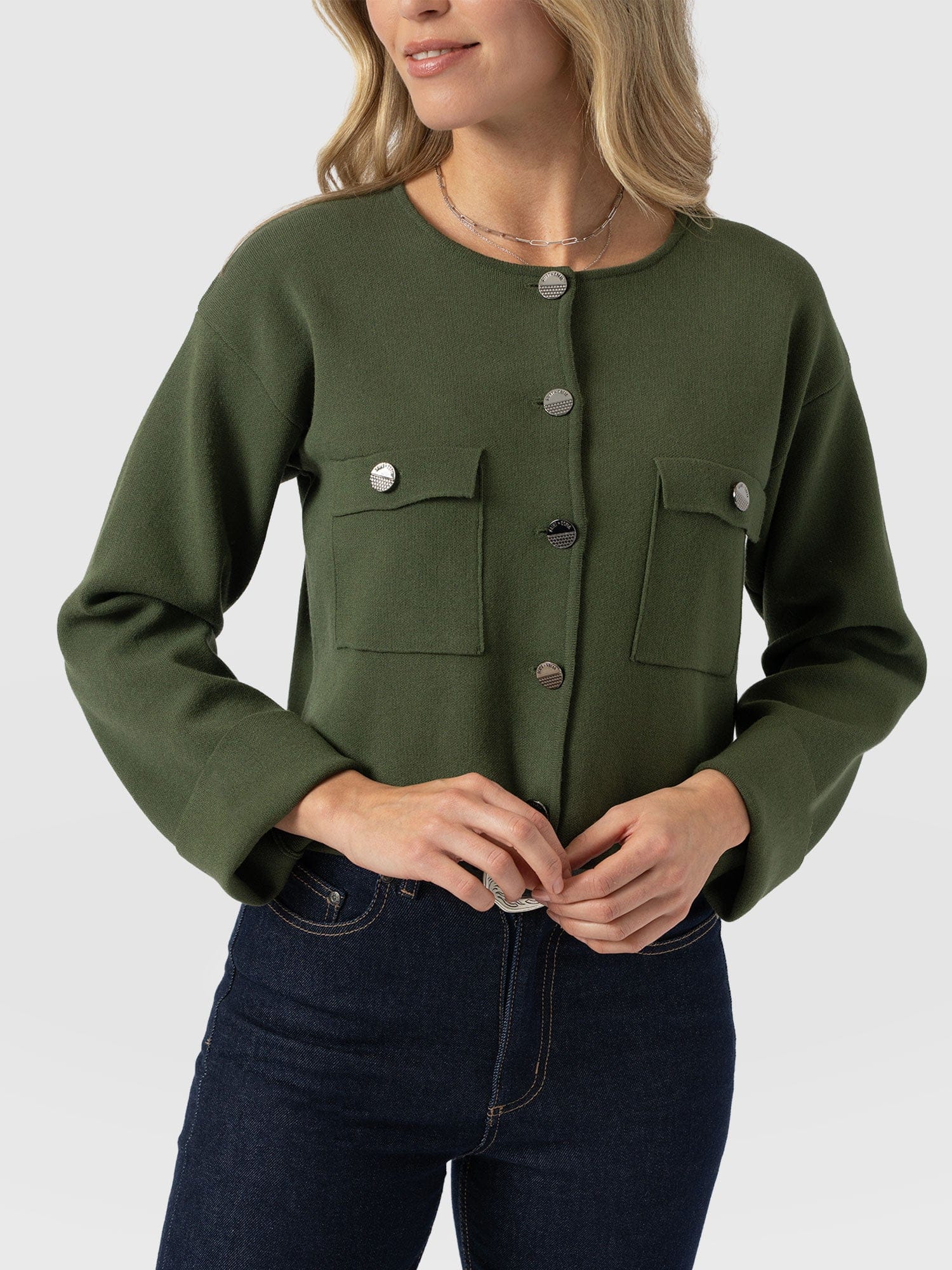 Maeva Knit Jacket - Khaki - Image 4