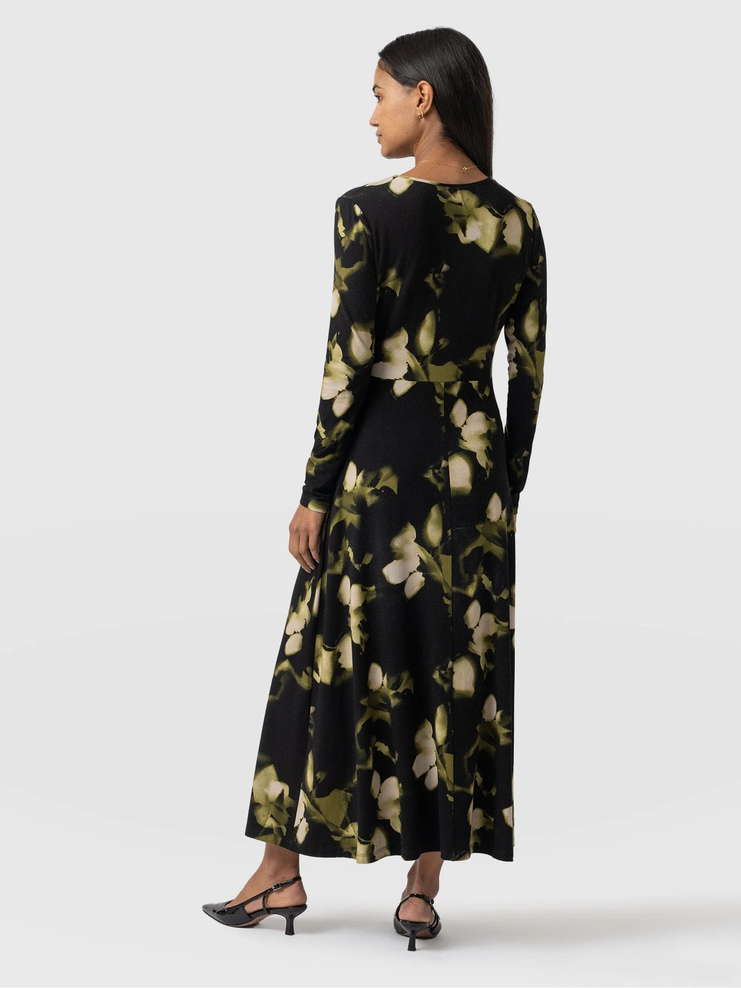 Maggie Wrap Midi Dress - Green Aurora - Image 5
