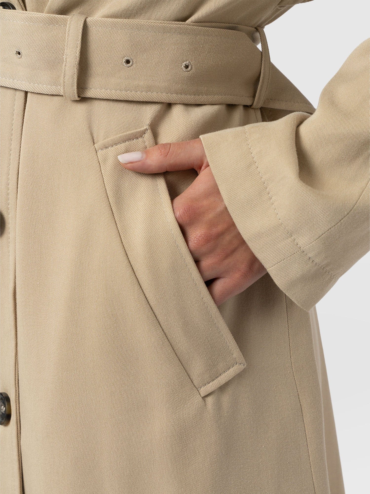 Marion Double Breasted Trench - Beige - Image 4