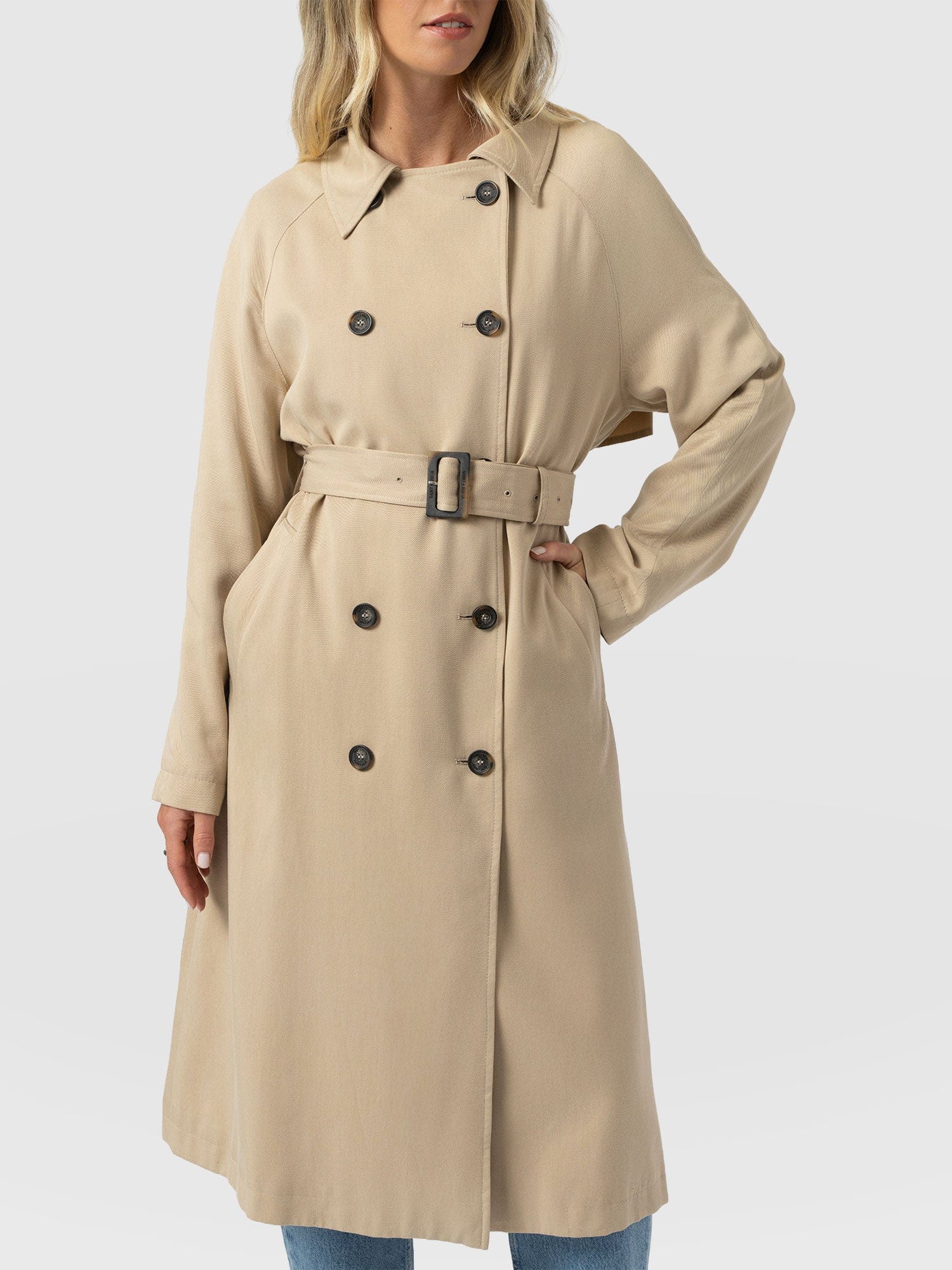 Marion Double Breasted Trench - Beige - Image 5