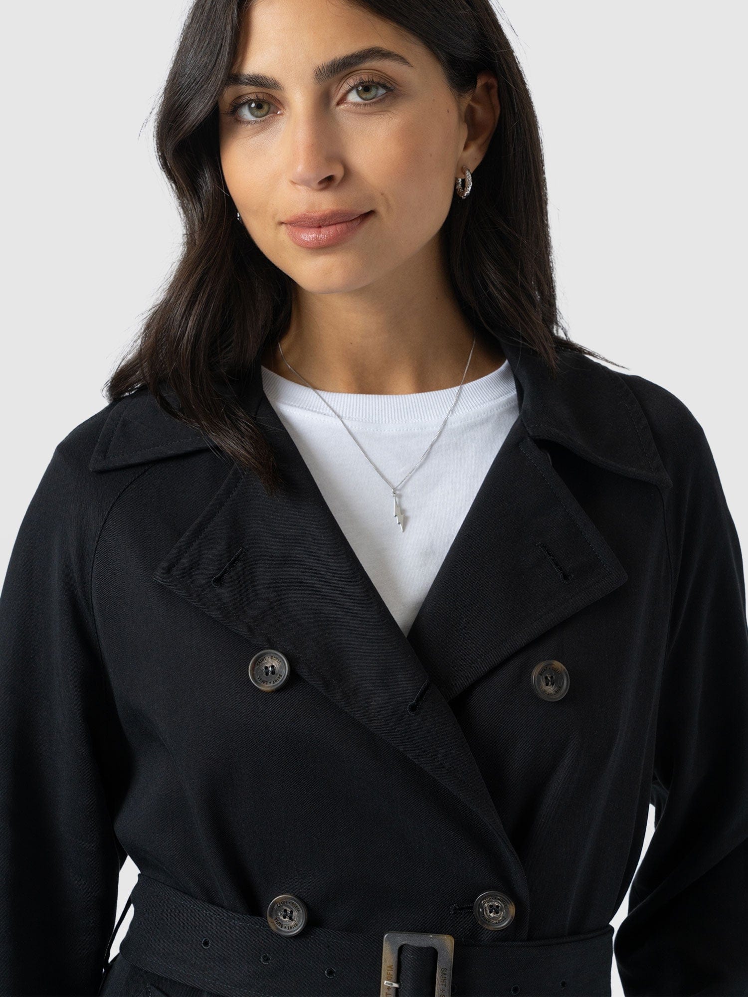Marion Double Breasted Trench - Black - Image 3