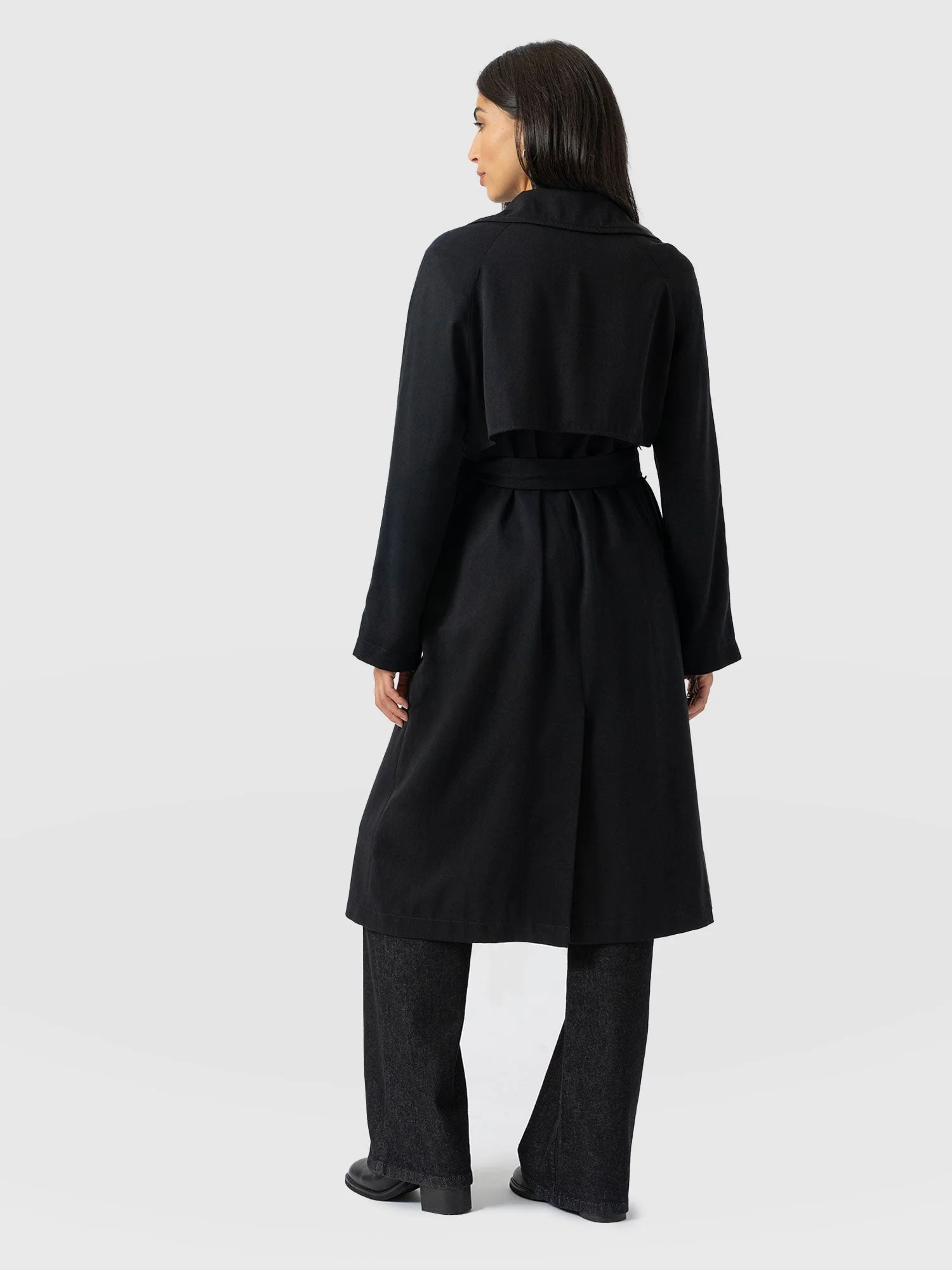 Marion Double Breasted Trench - Black - Image 6