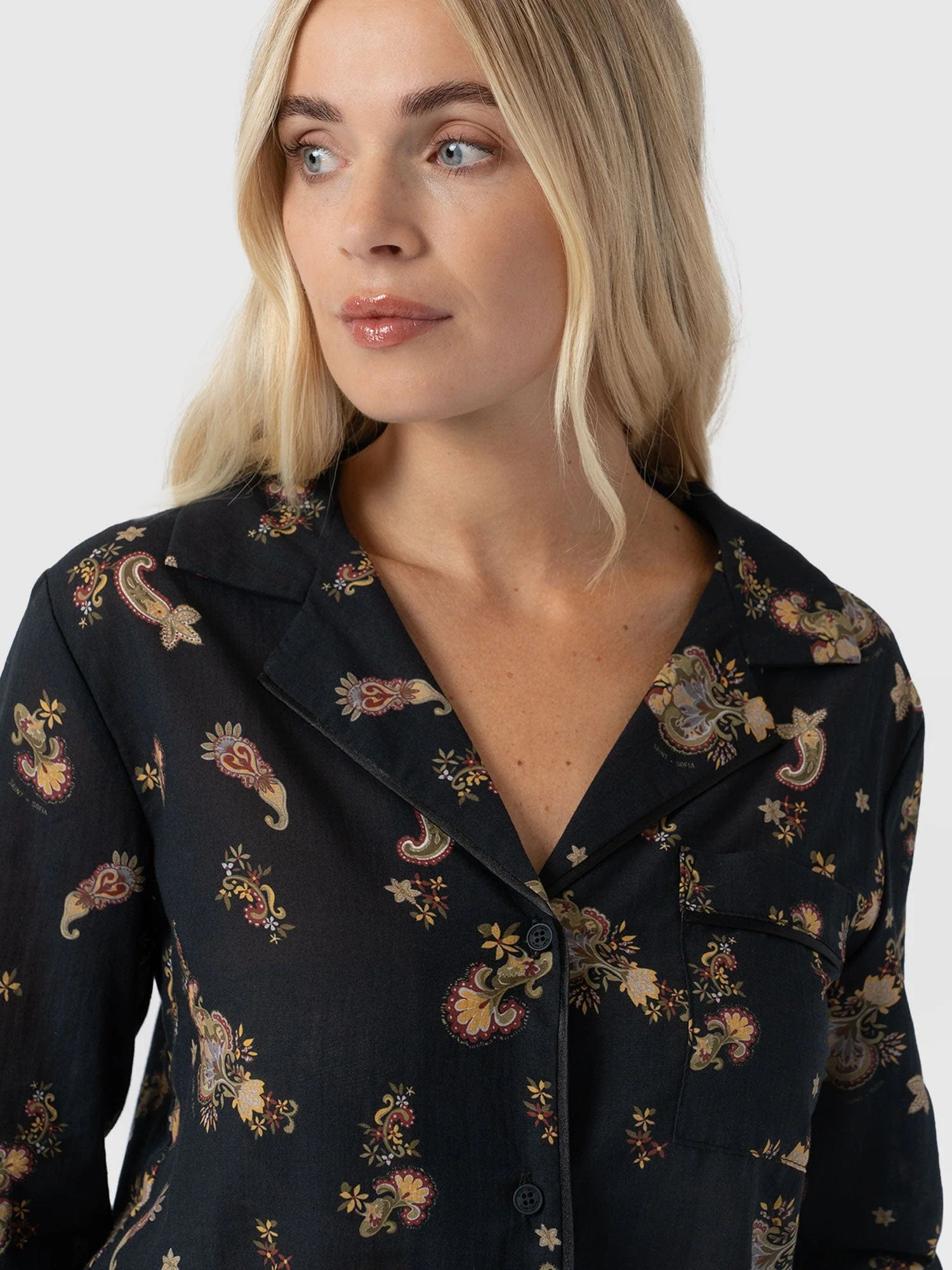 Norah Loungewear Set - Black Paisley - Image 3