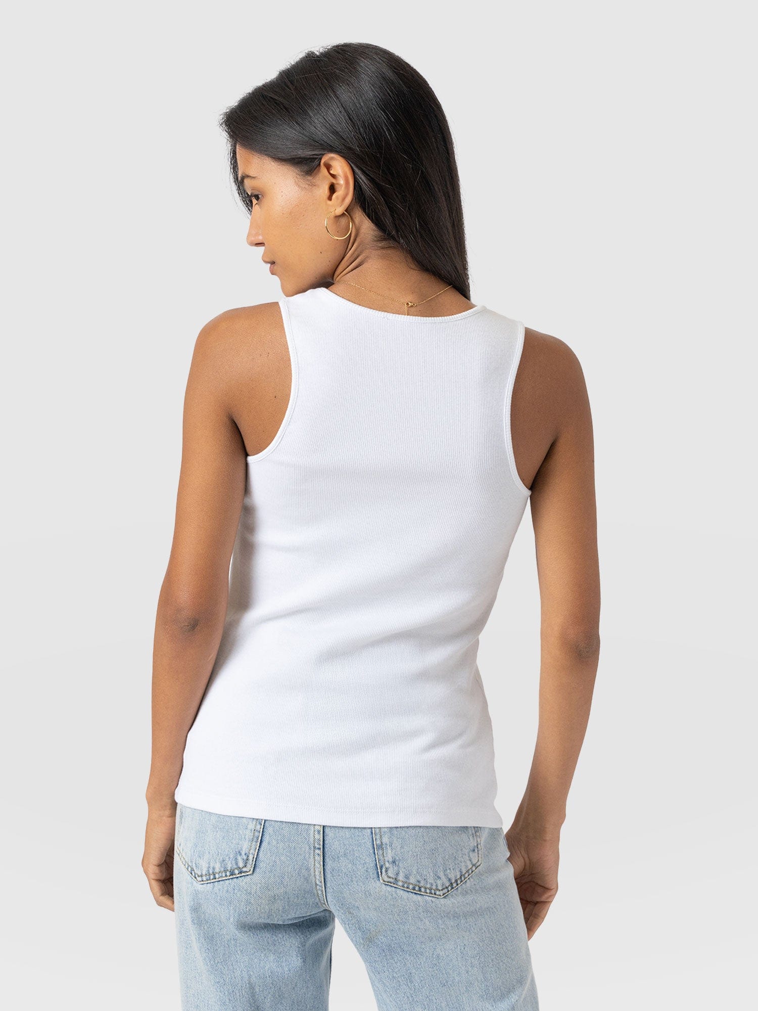 Olivia Rib Vest - White - Image 6