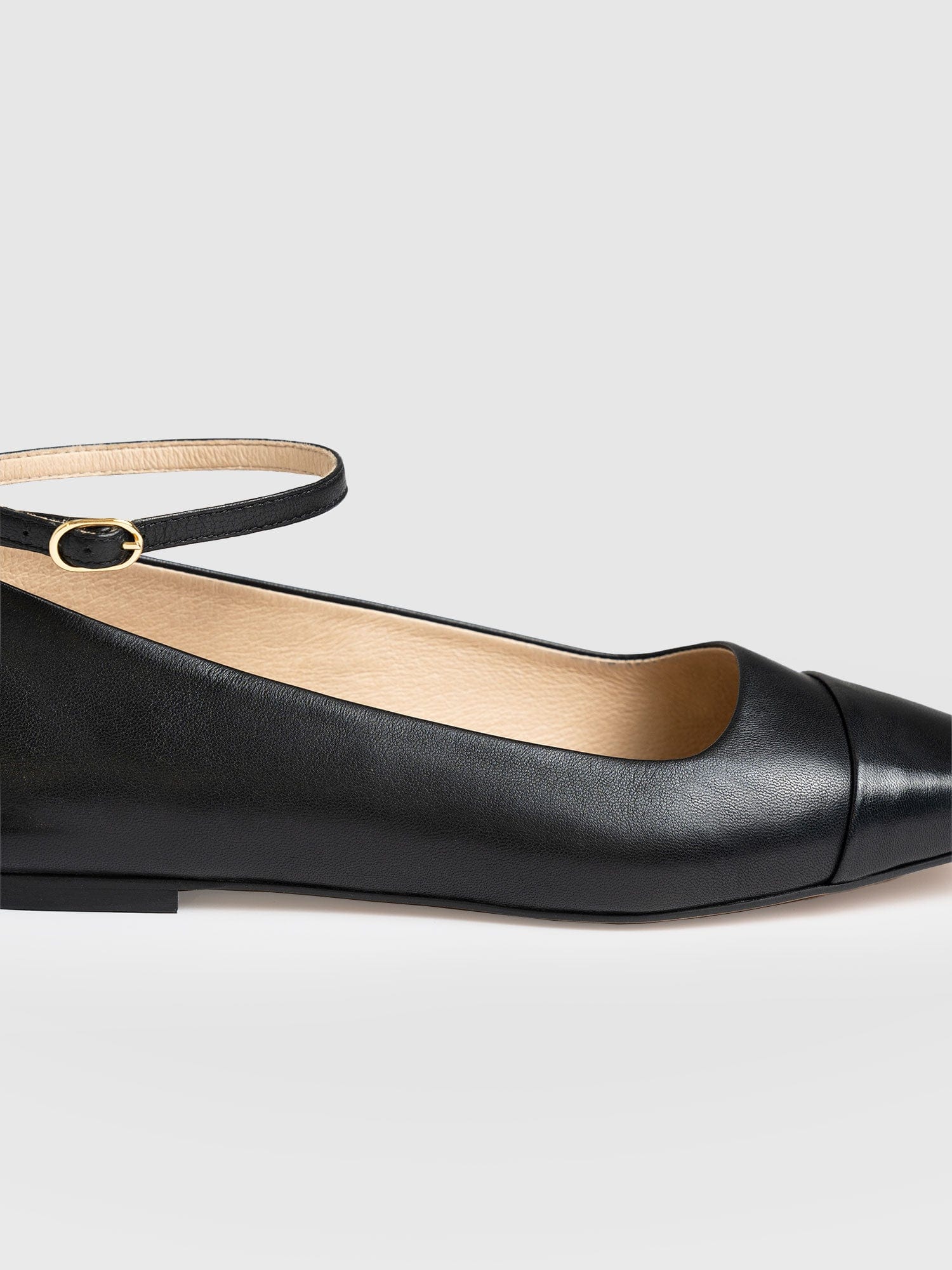 Ophelia Leather Ballerinas - Black - Image 3