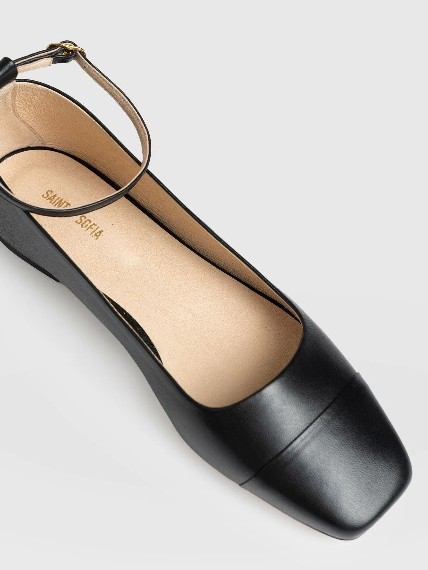 Ophelia Leather Ballerinas - Black - Image 4