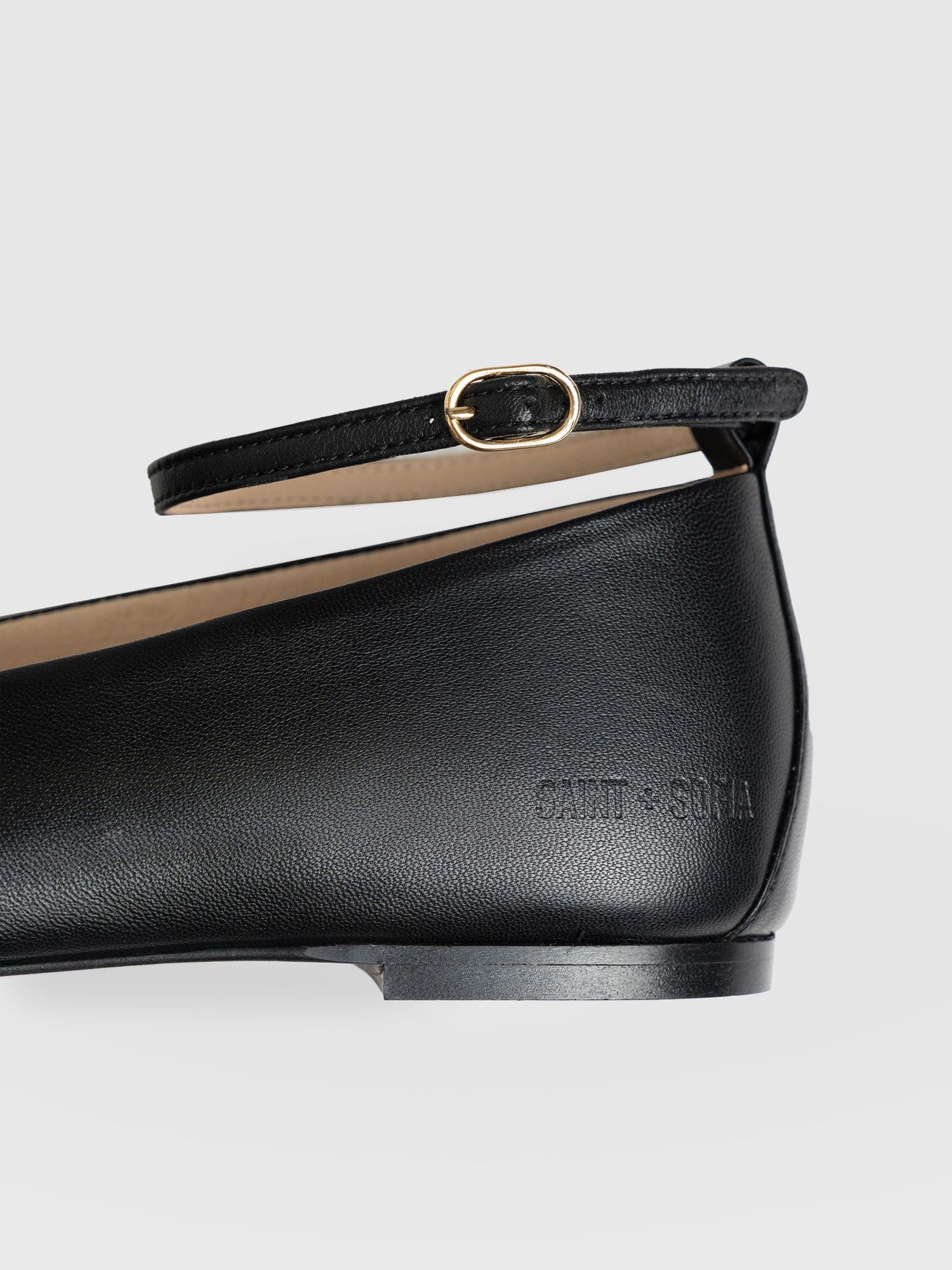 Ophelia Leather Ballerinas - Black - Image 5