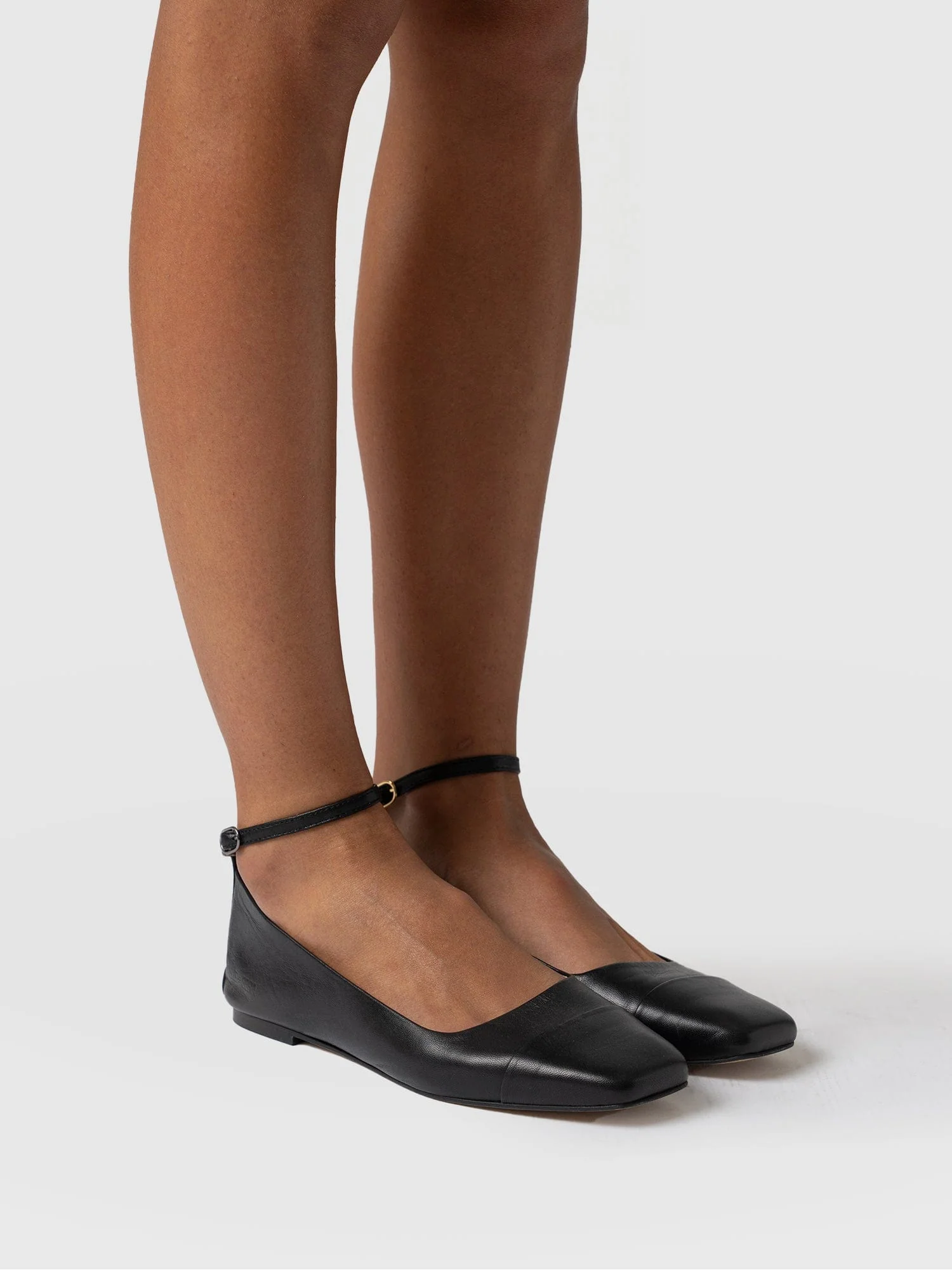 Ophelia Leather Ballerinas - Black - Image 6